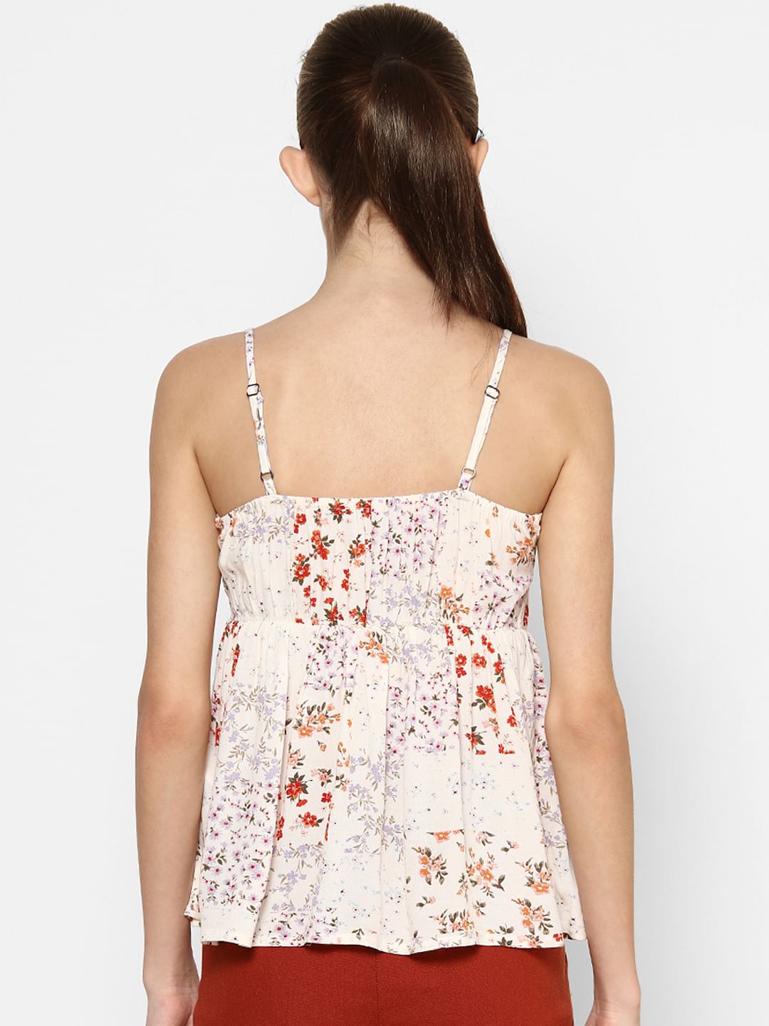 Light Pink Floral Peplum Top