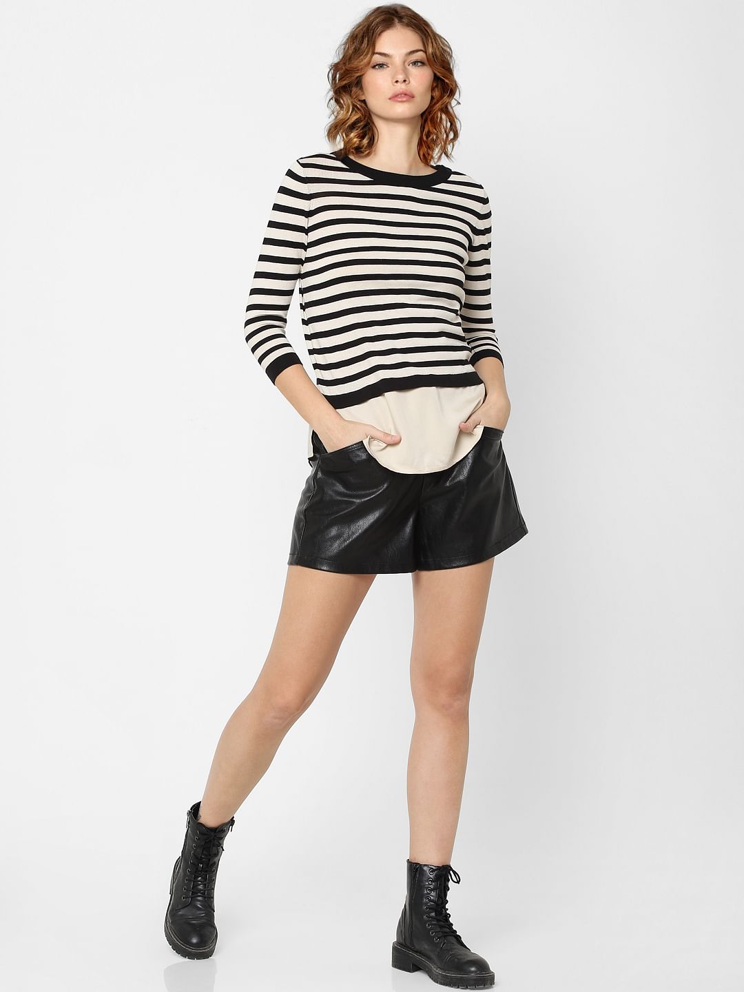 Beige Striped Pullover