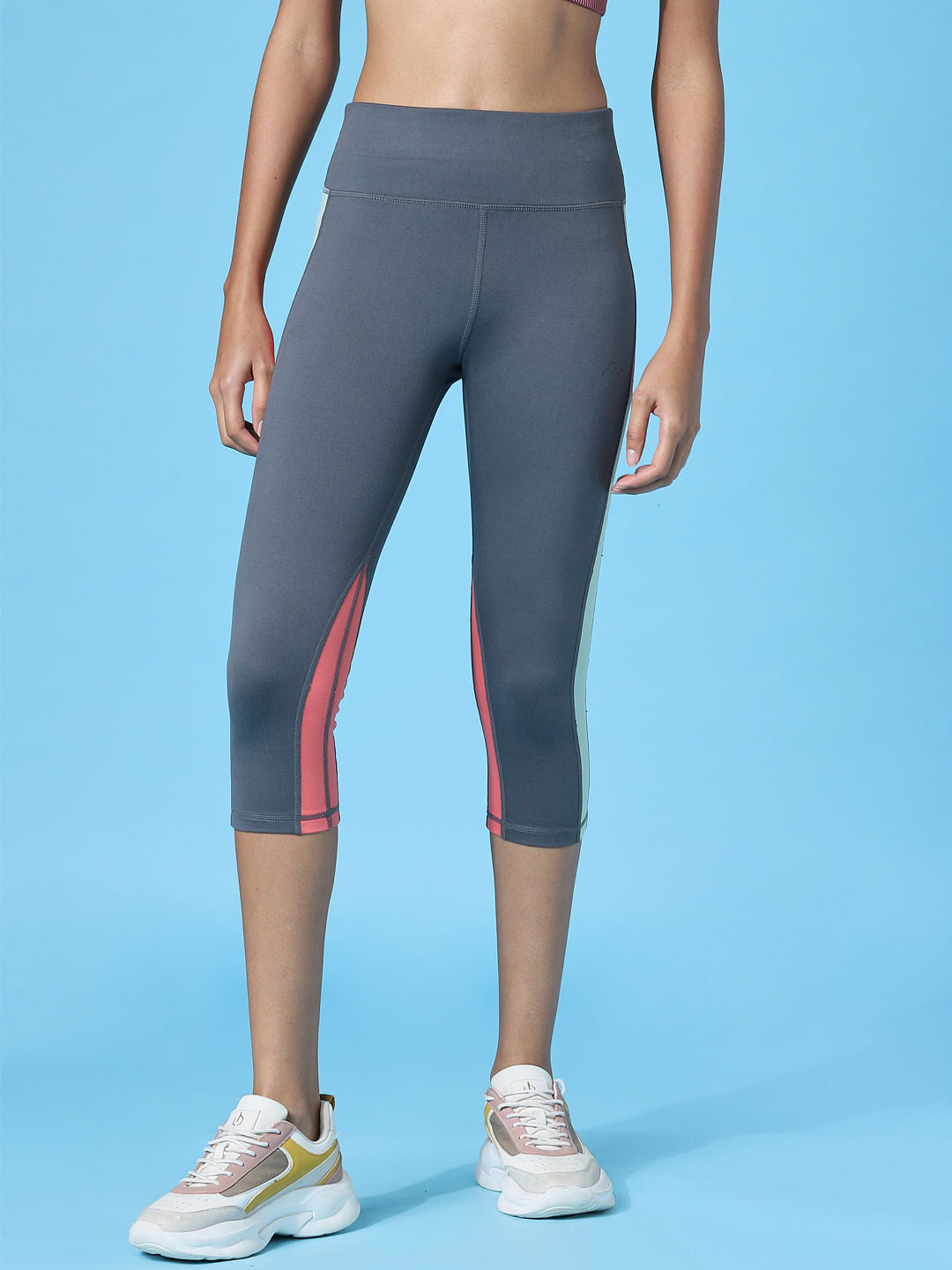 Play Grey High Rise 3/4Th Training Tights