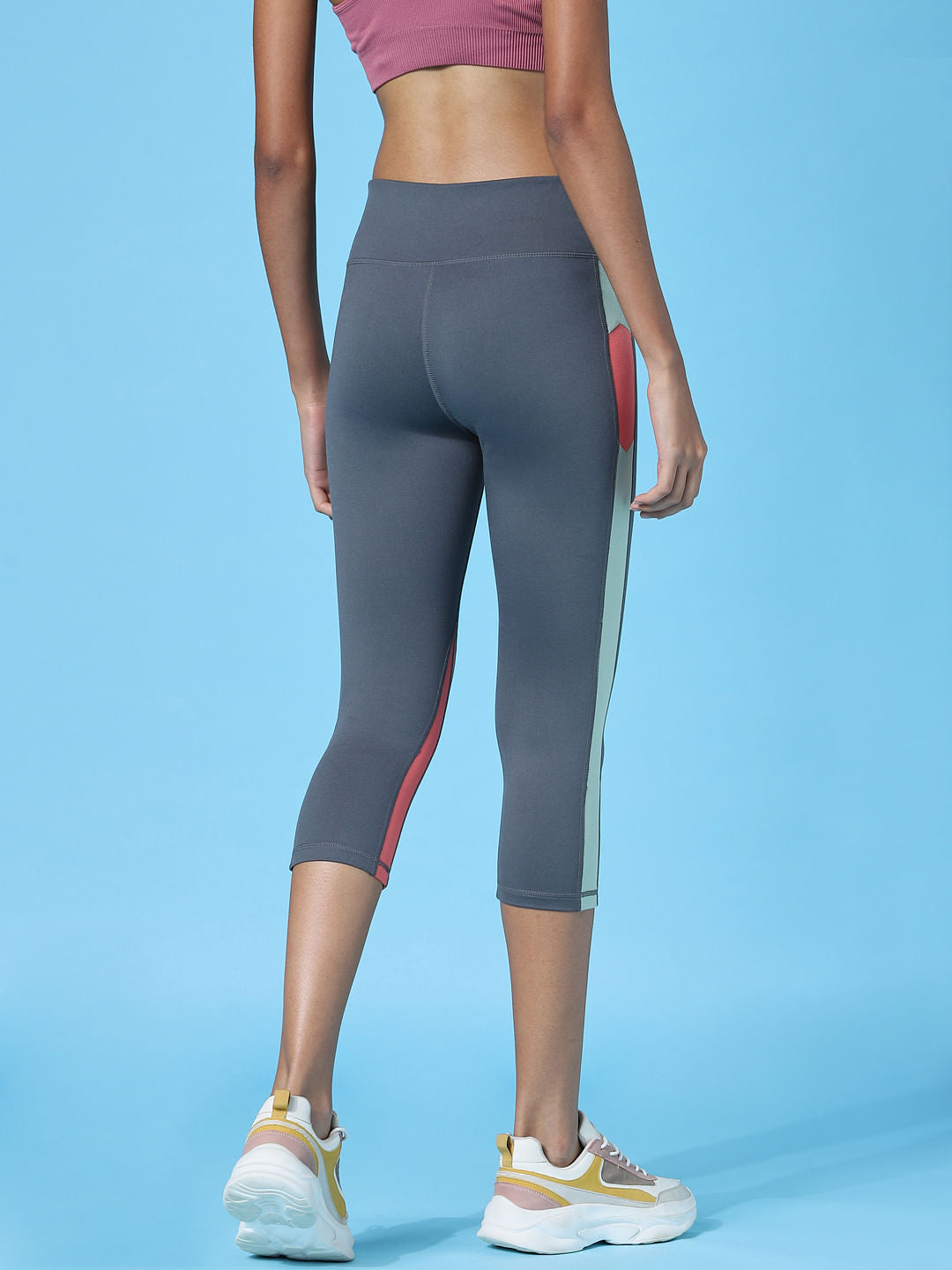 Play Grey High Rise 3/4Th Training Tights