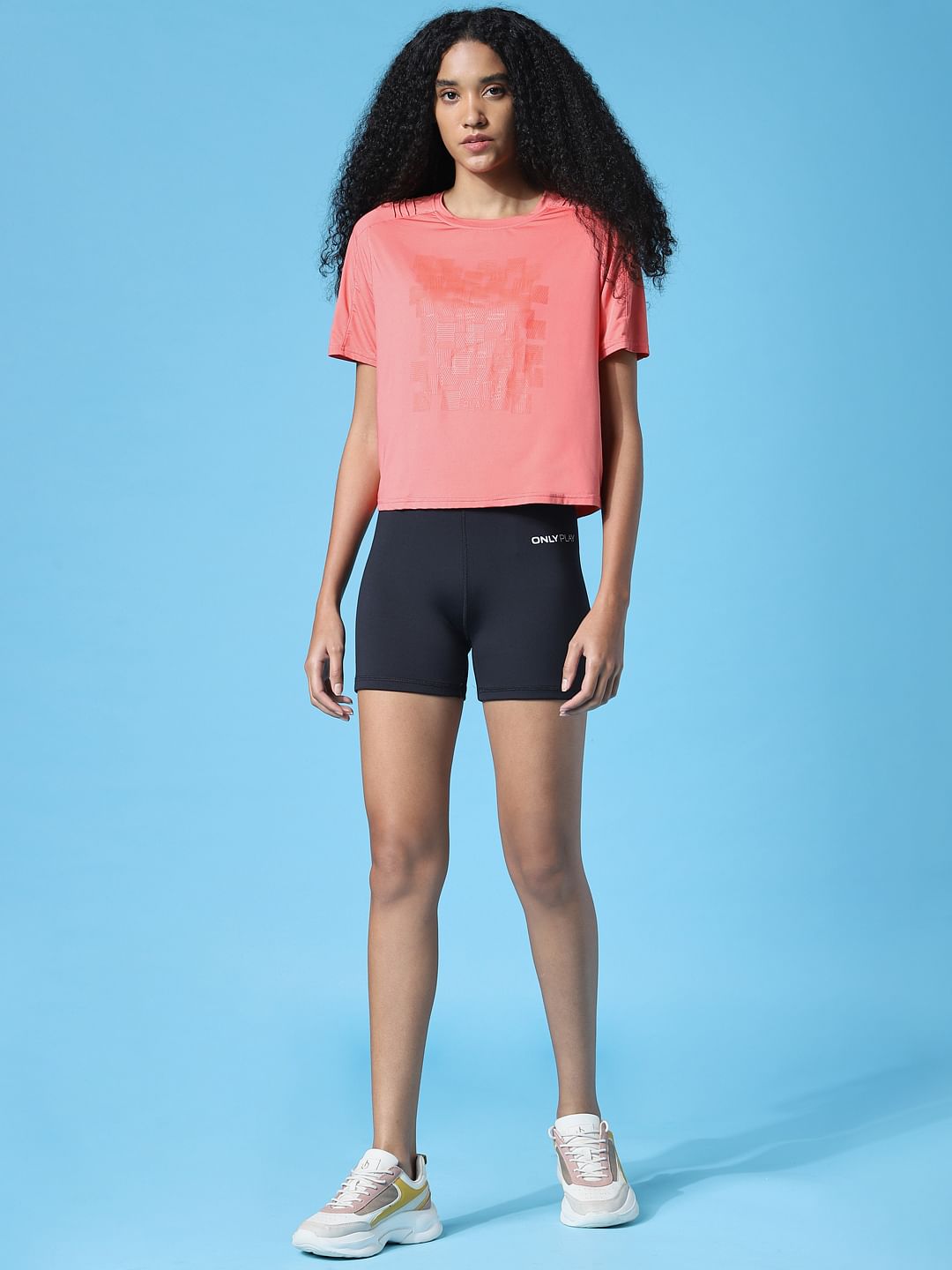 Play Coral Cropped Training T-Shirt