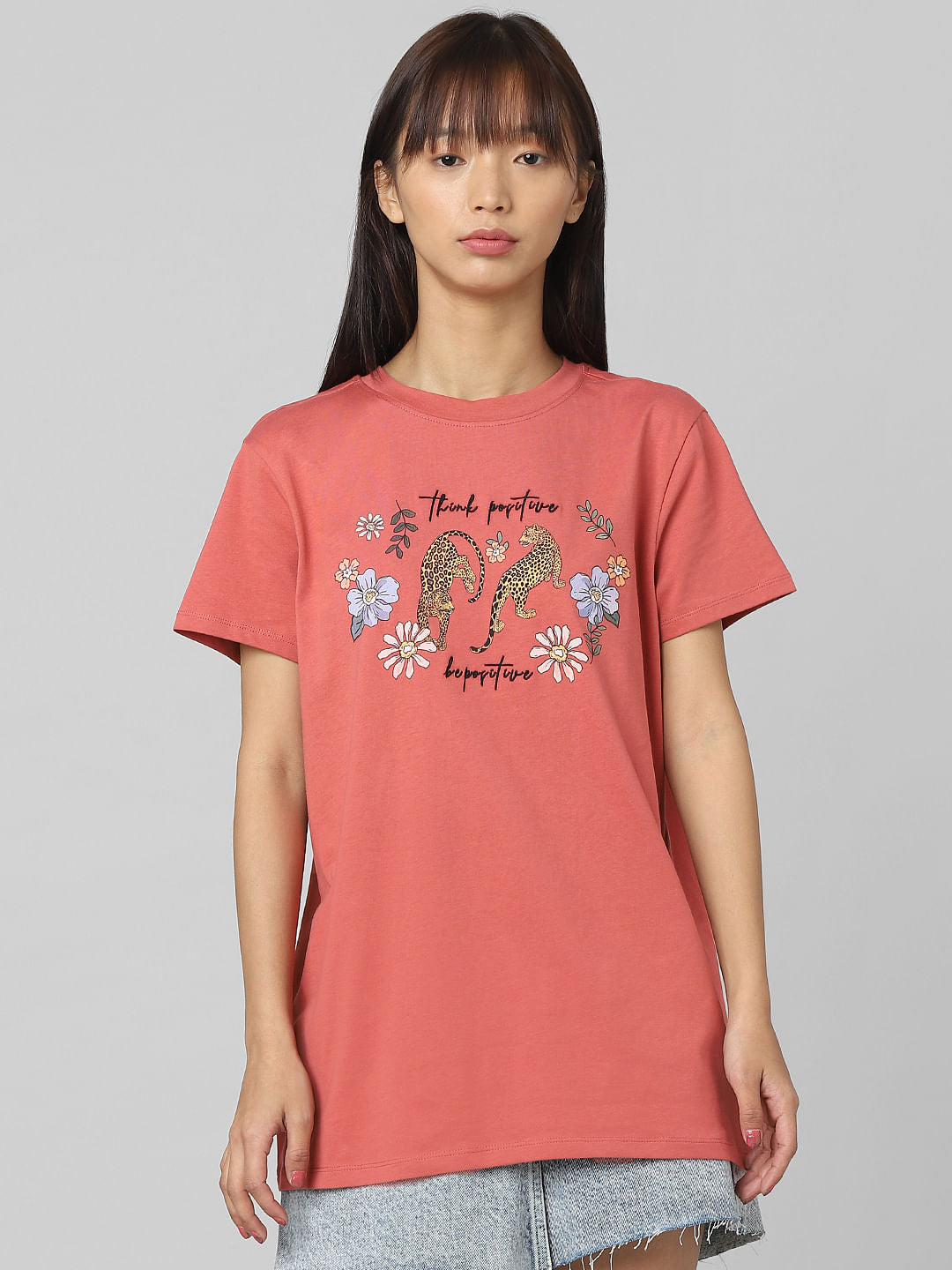 Peach Graphic Print T-Shirt