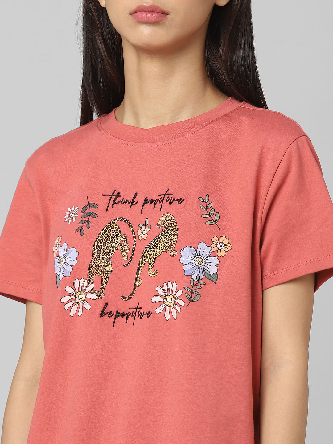 Peach Graphic Print T-Shirt