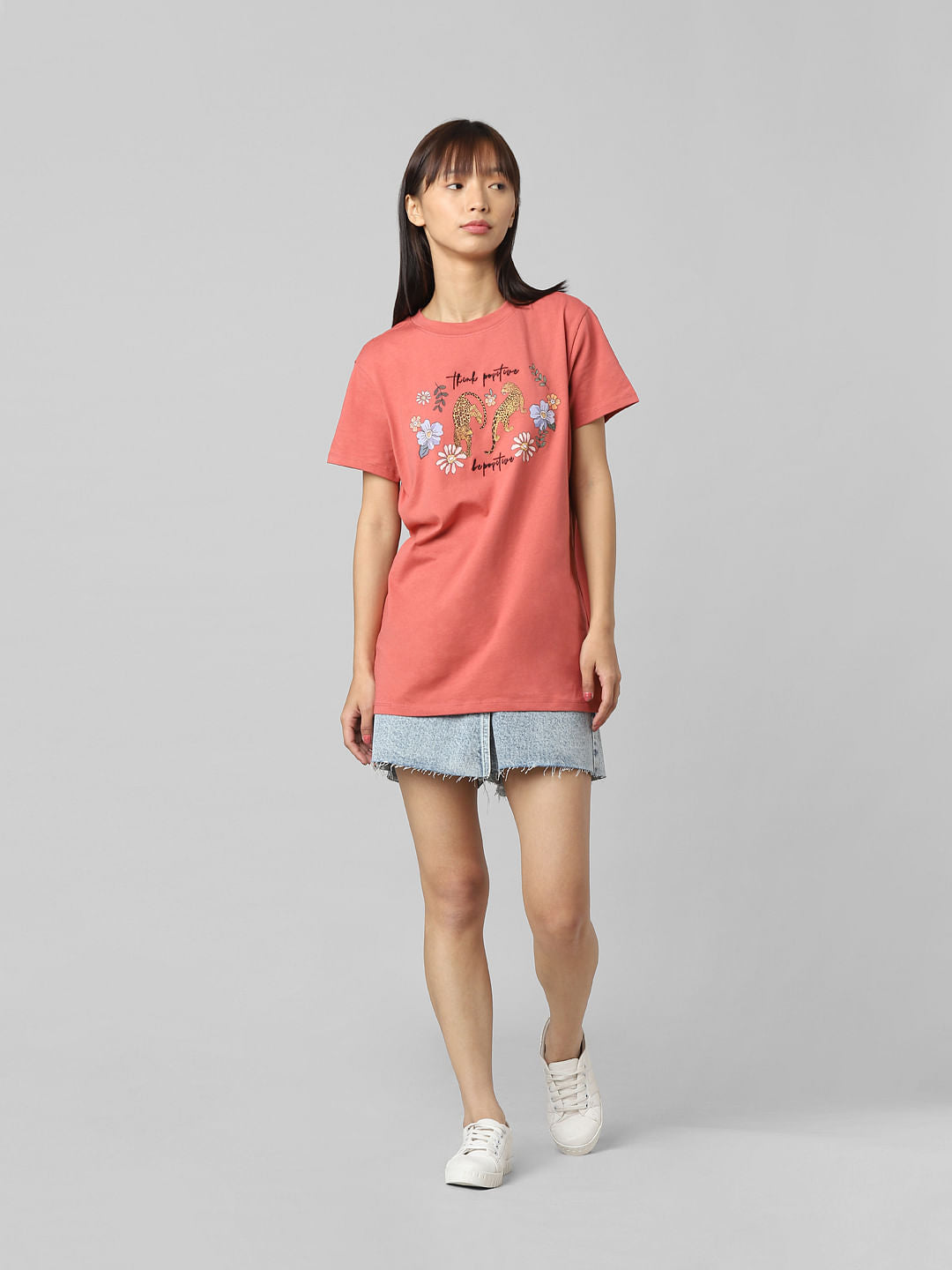 Peach Graphic Print T-Shirt