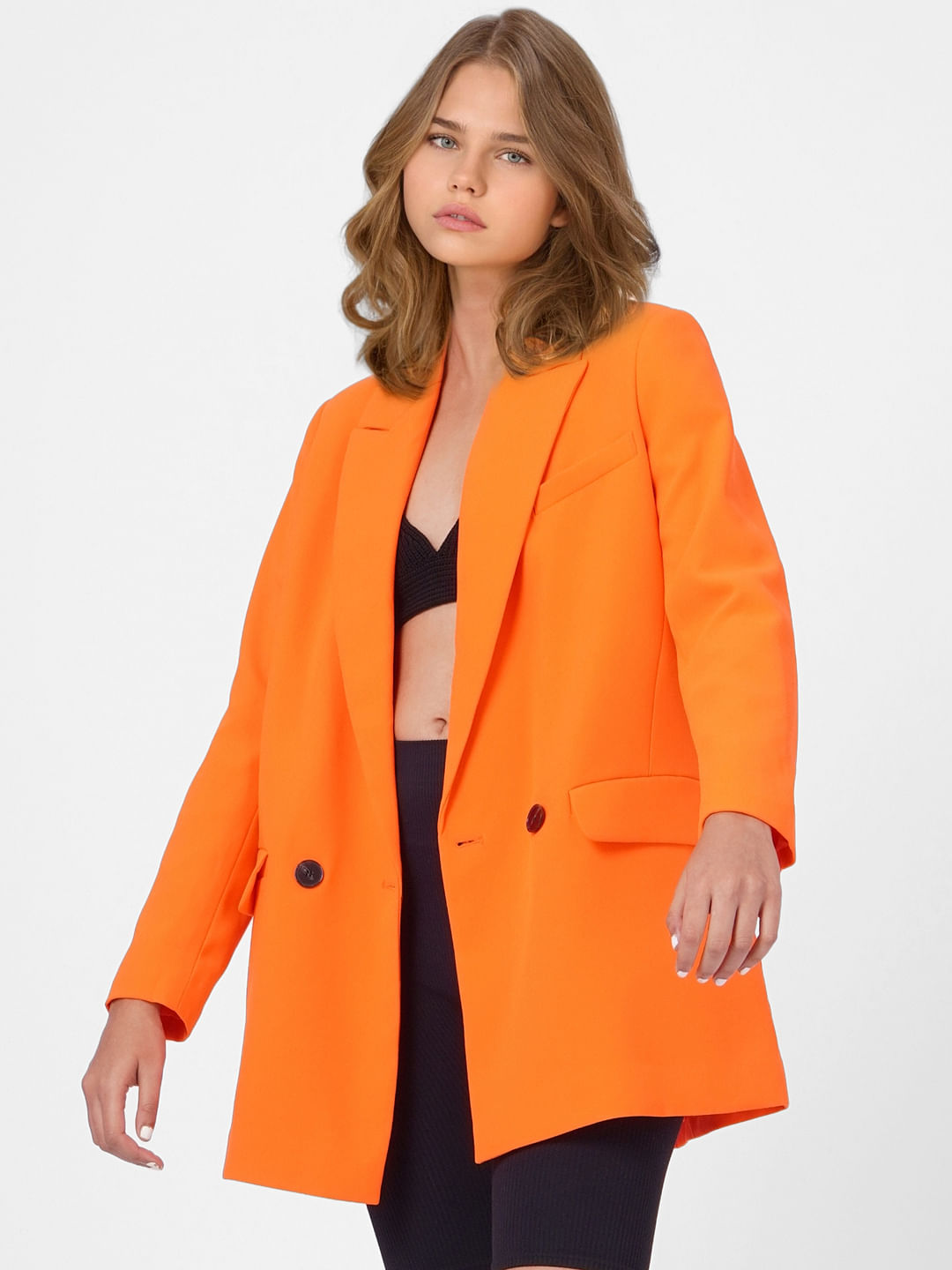 Orange Oversized Blazer