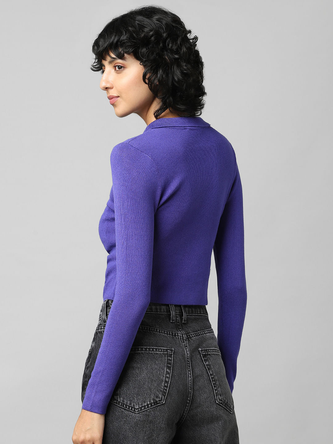 Purple Draped Knit Top
