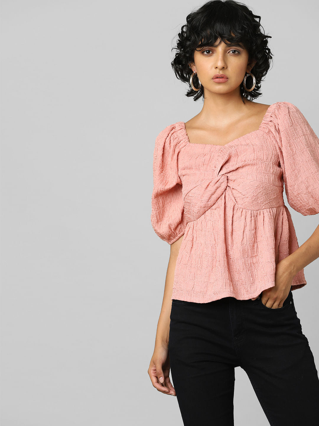 Pink Twist-Detail Top