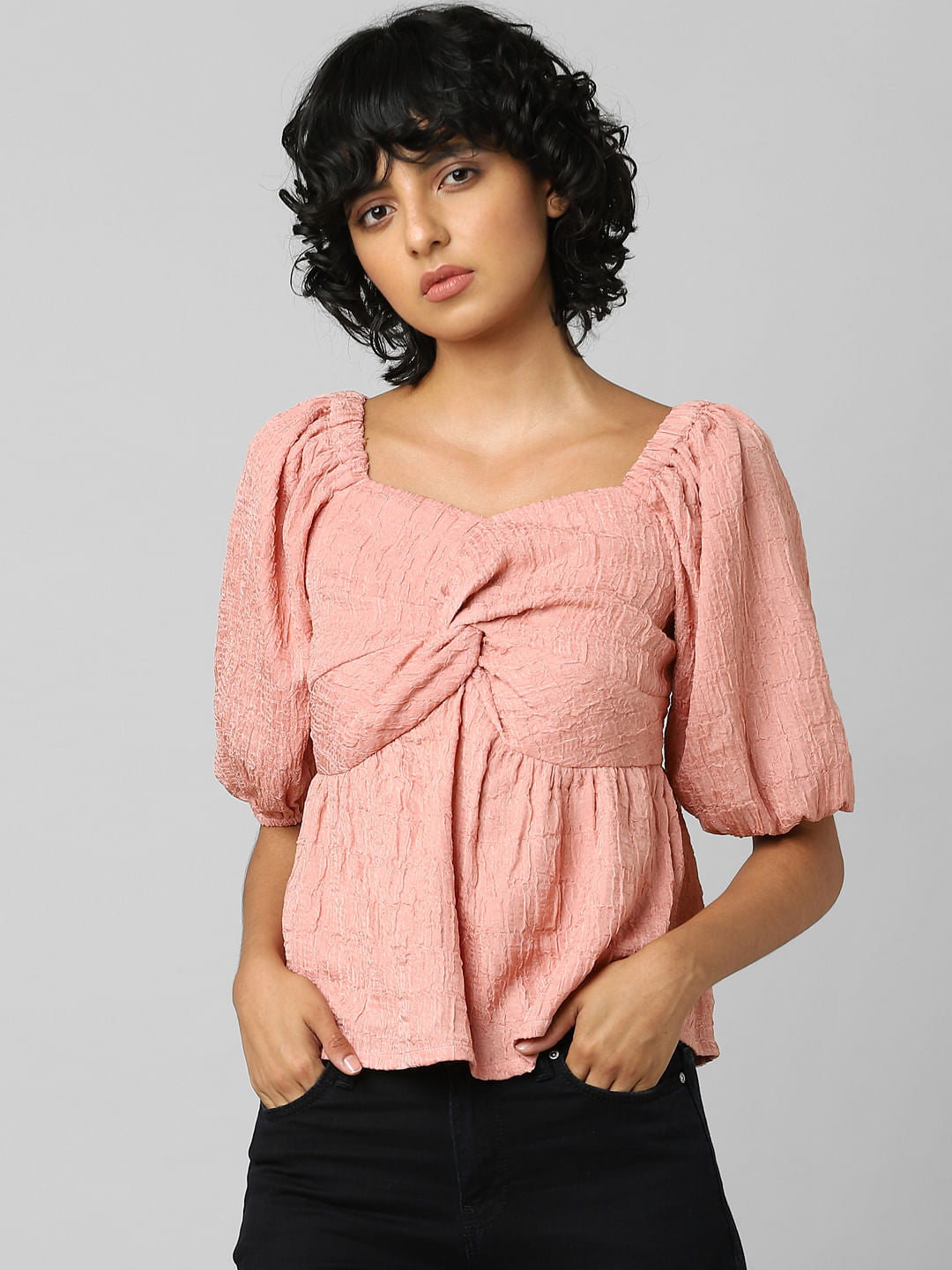 Pink Twist-Detail Top