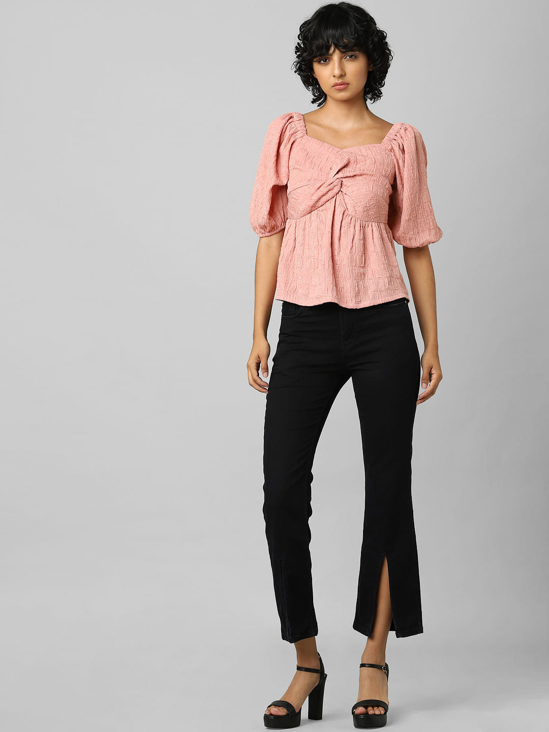 Pink Twist-Detail Top