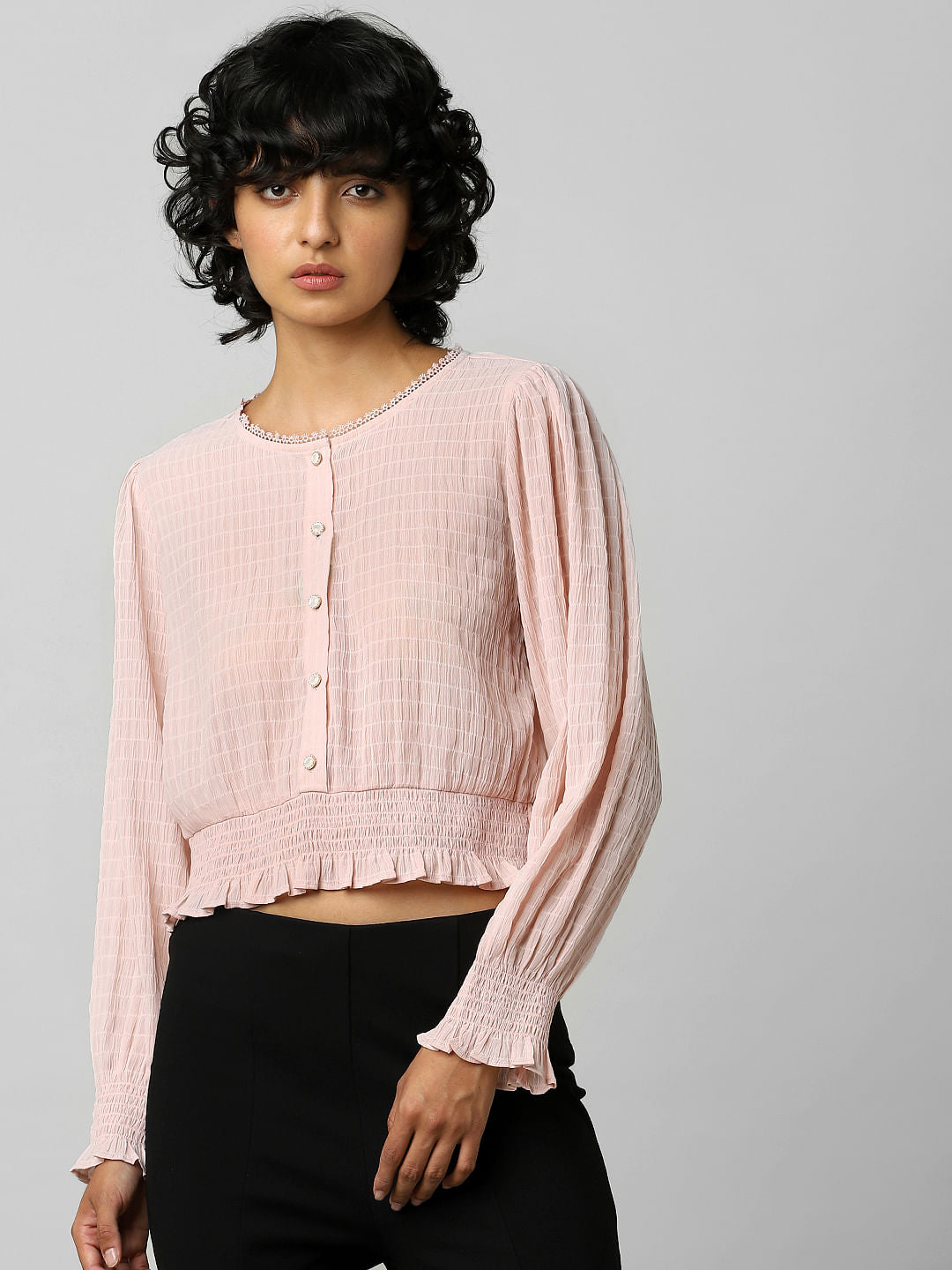 Pink Textured Top