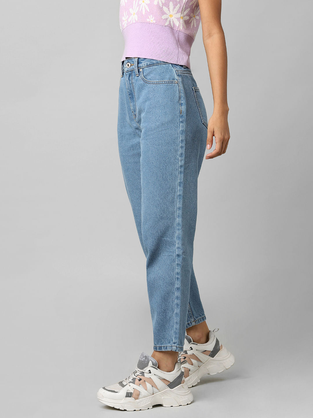Blue High Rise Mom Jeans
