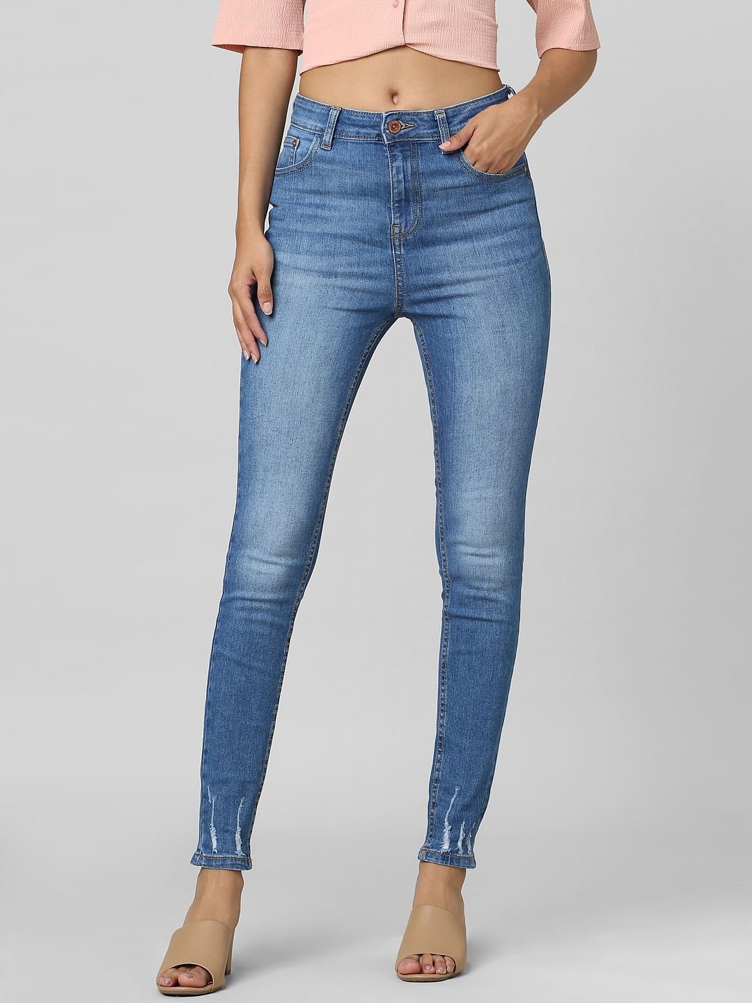 Blue High Rise Skinny Jeans