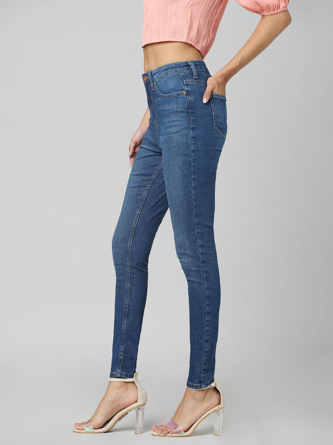 Blue High Rise Skinny Jeans
