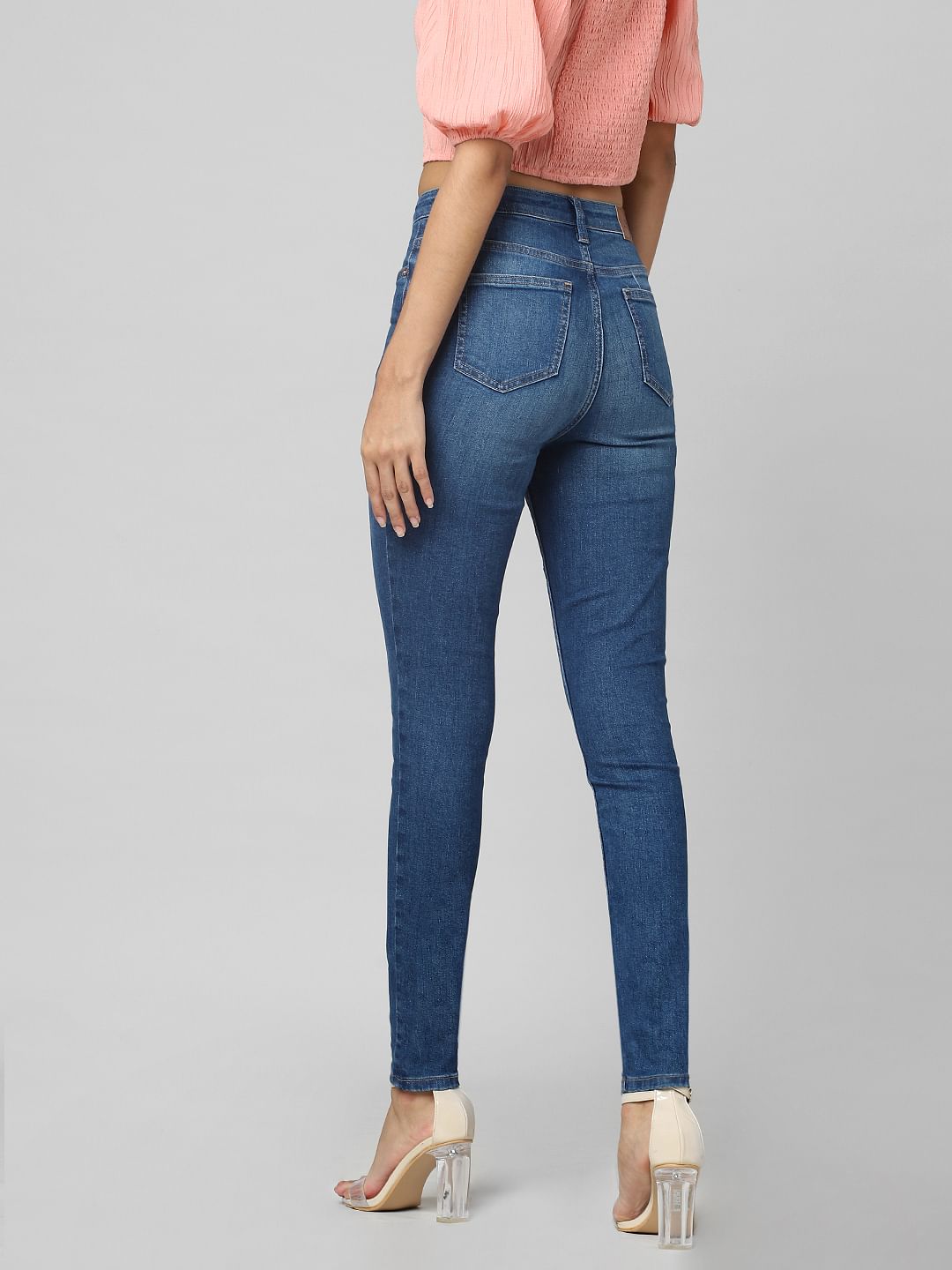 Blue High Rise Skinny Jeans