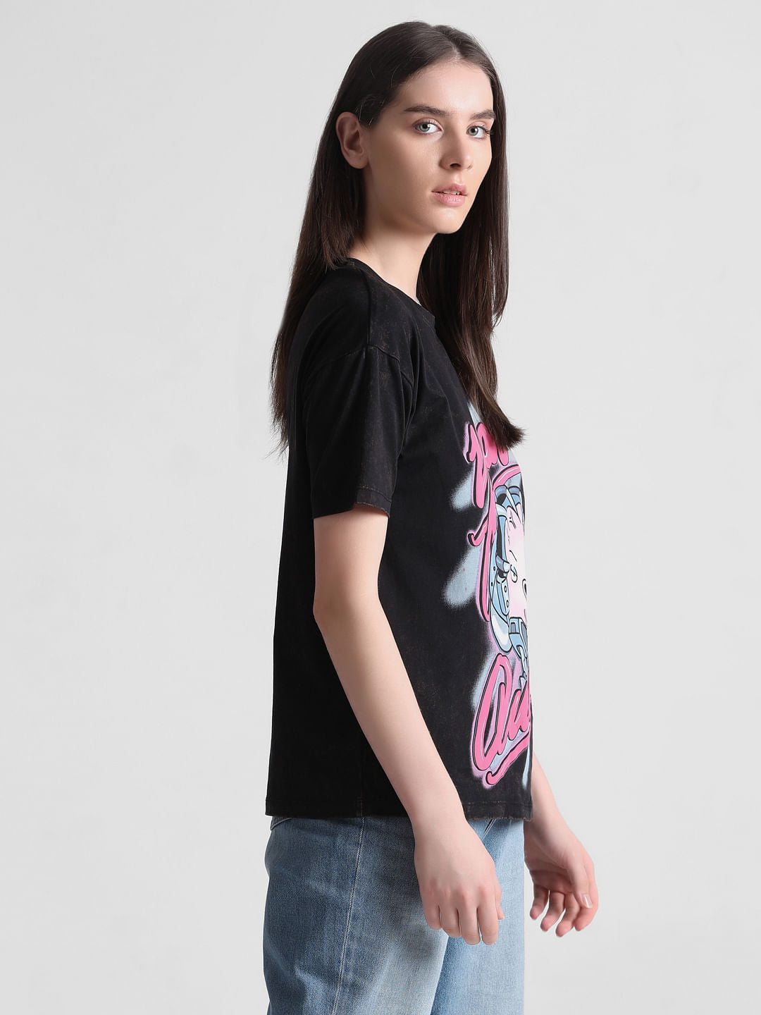 Only X Rick And Morty Black Graphic Print T-Shirt