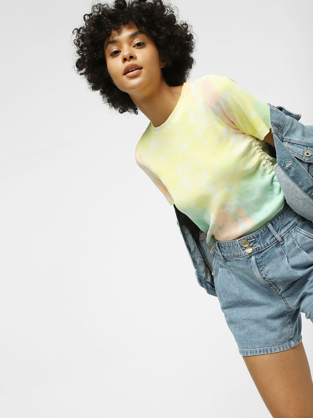 Yellow Tie-Dye Jersey Top