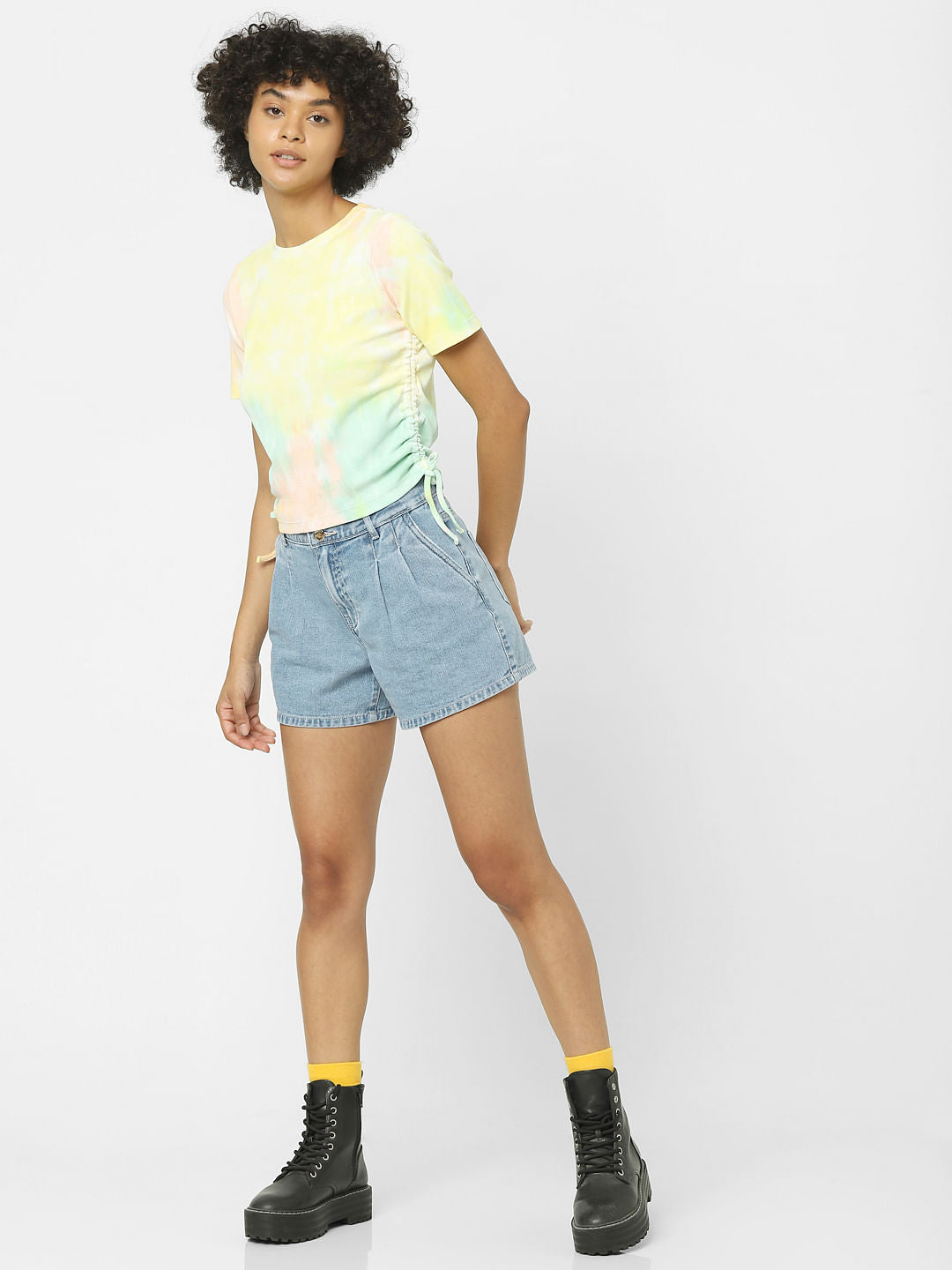 Yellow Tie-Dye Jersey Top