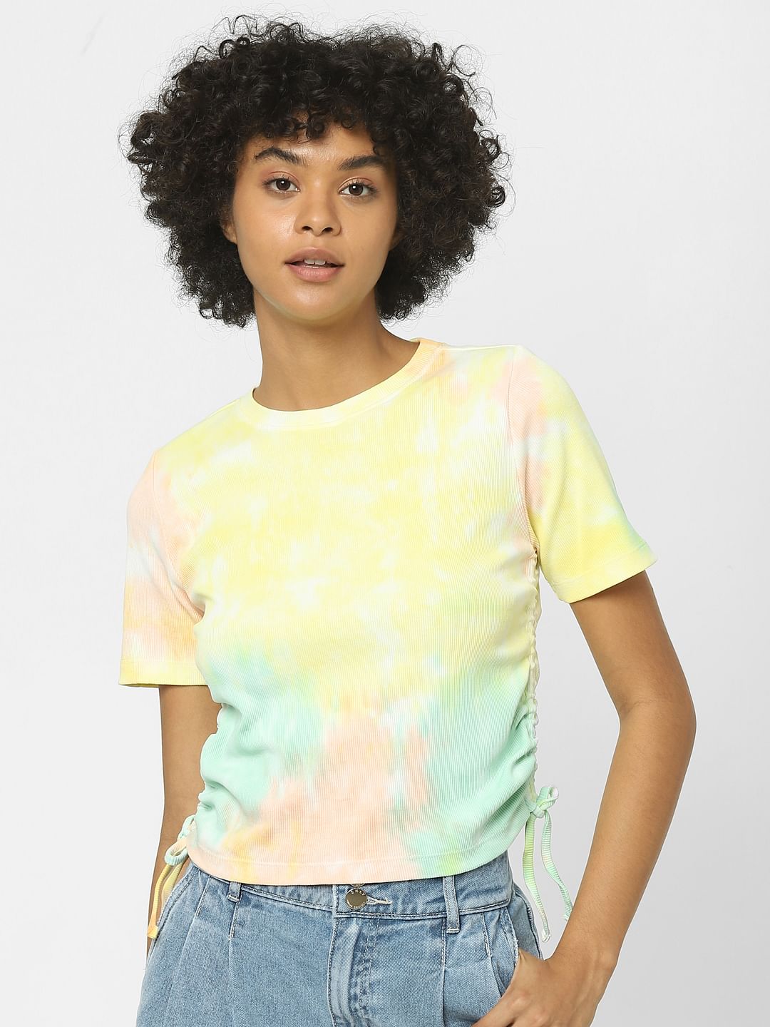 Yellow Tie-Dye Jersey Top