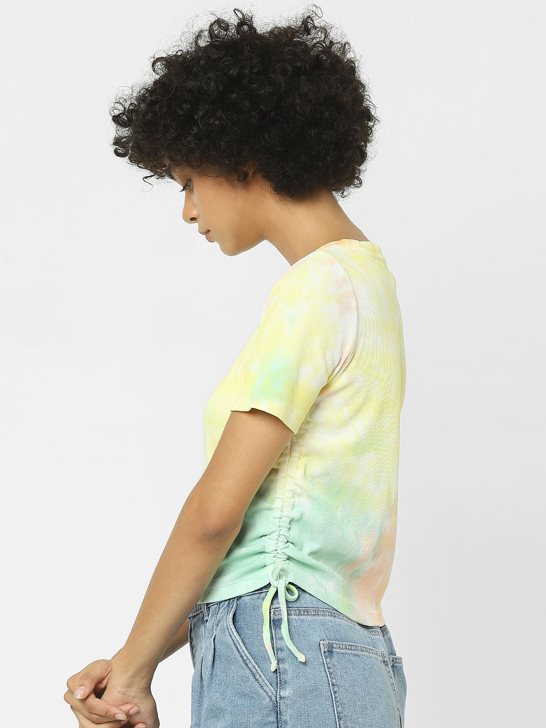 Yellow Tie-Dye Jersey Top