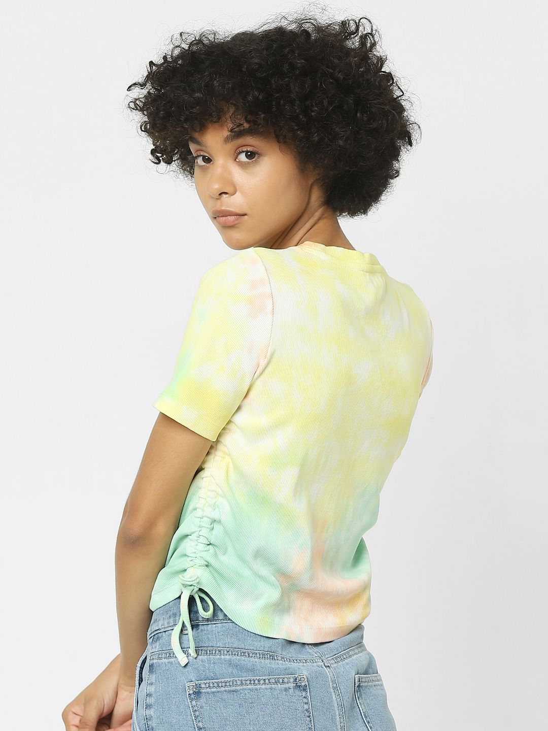 Yellow Tie-Dye Jersey Top