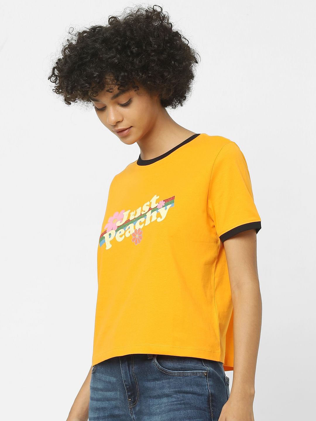 Orange Graphic Print T-Shirt