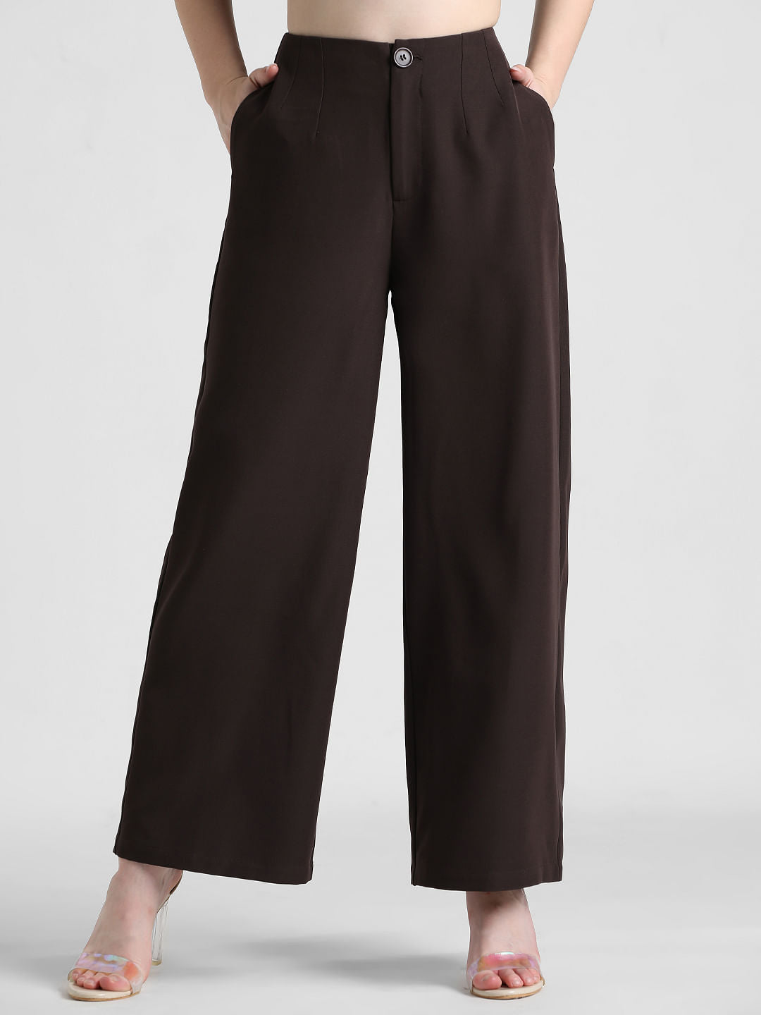 Brown High Rise Tailored Pants