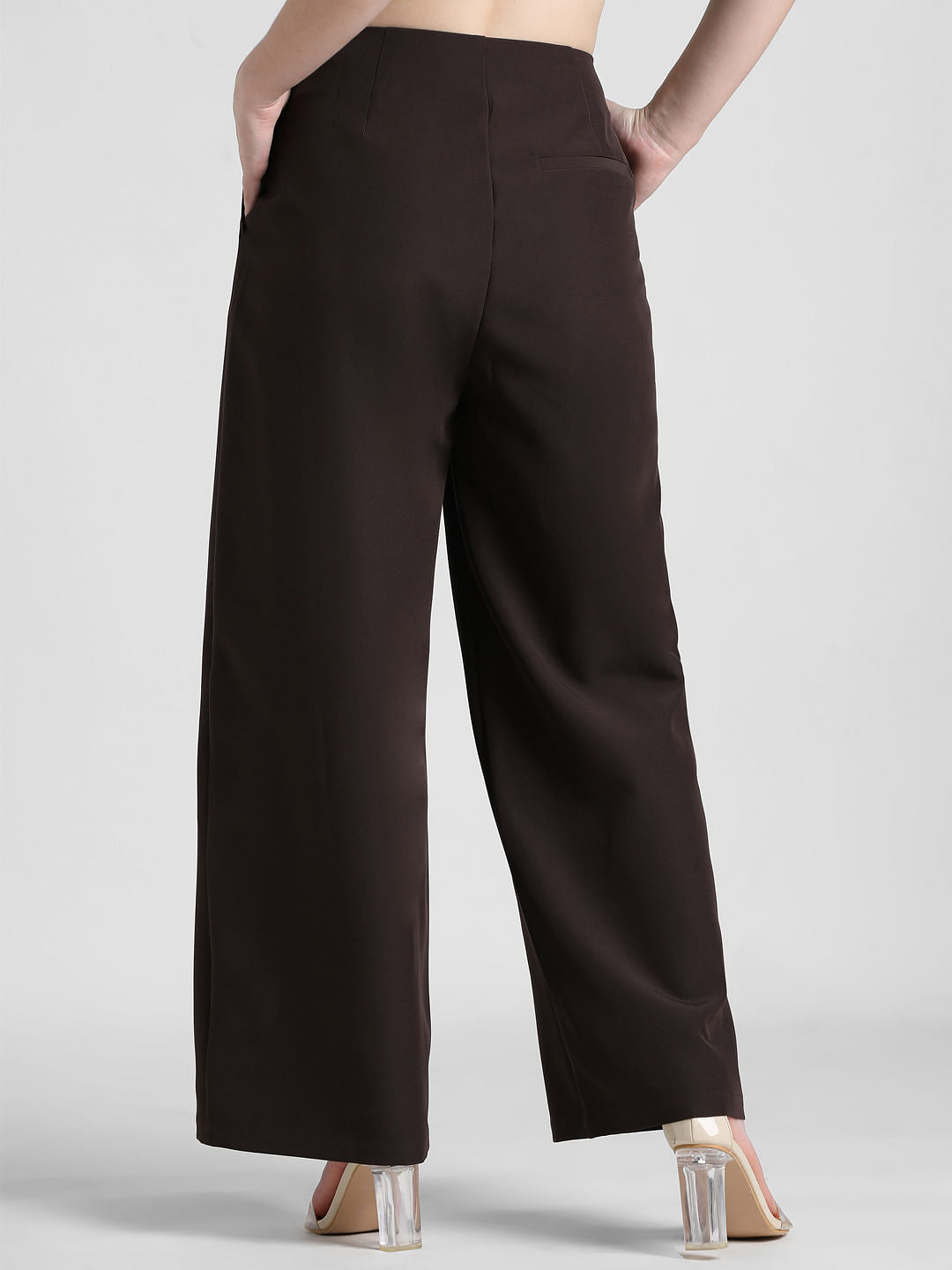 Brown High Rise Tailored Pants