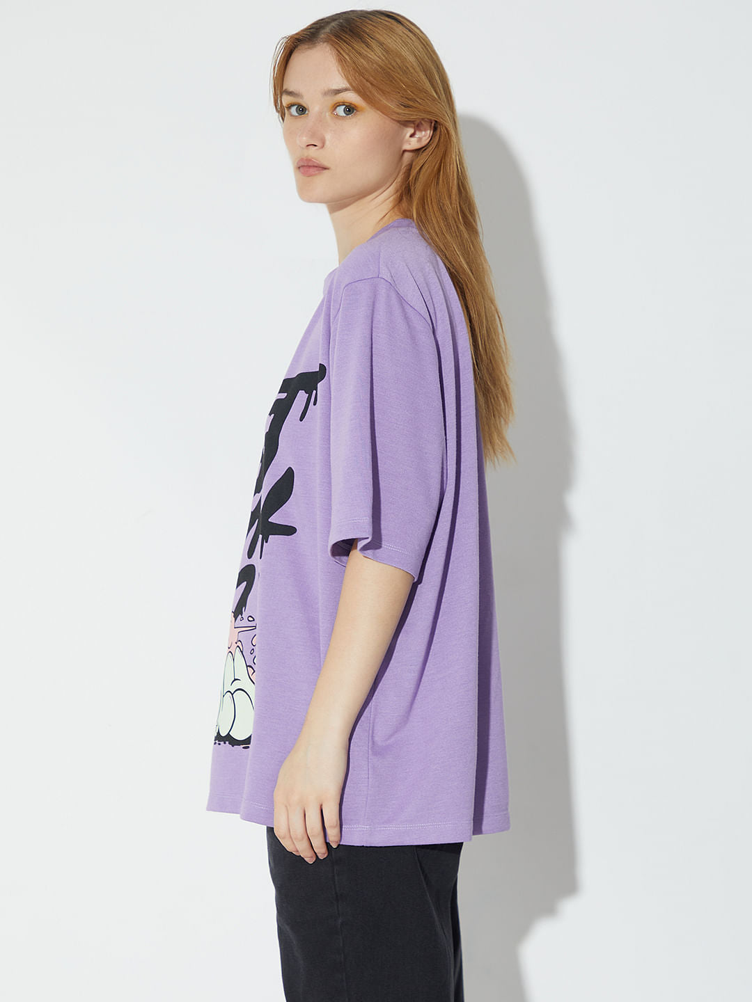 Only X Artverse Purple Graffiti Oversized Unisex T-Shirt