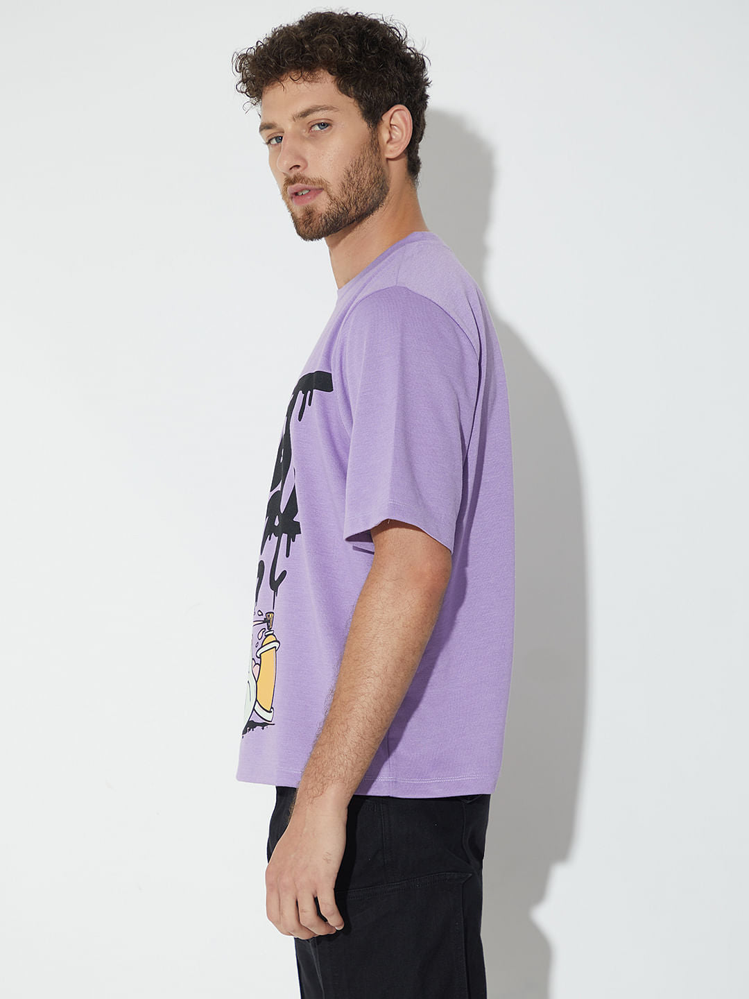 Only X Artverse Purple Graffiti Oversized Unisex T-Shirt