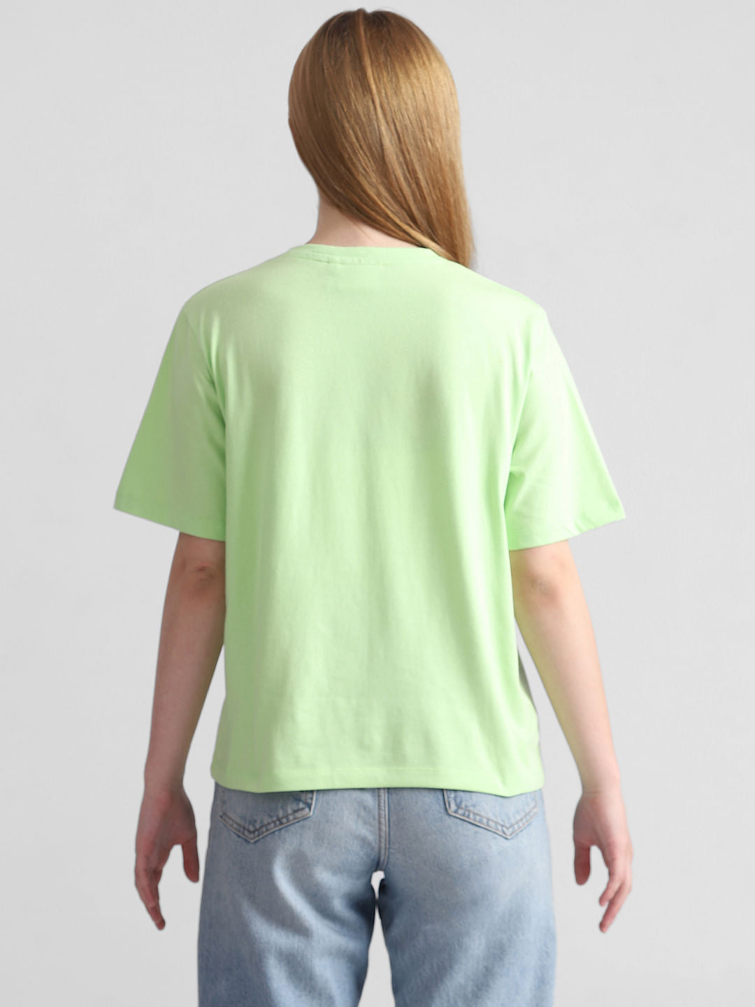 Only X Looney Tunes Fluorescent Green Printed T-Shirt