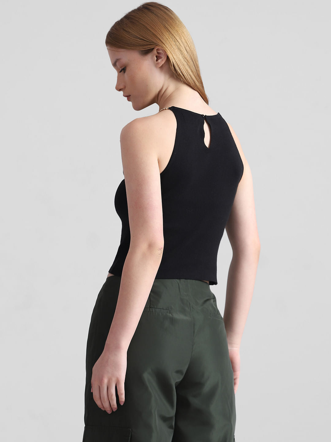 Black Chain Detail Tank Top