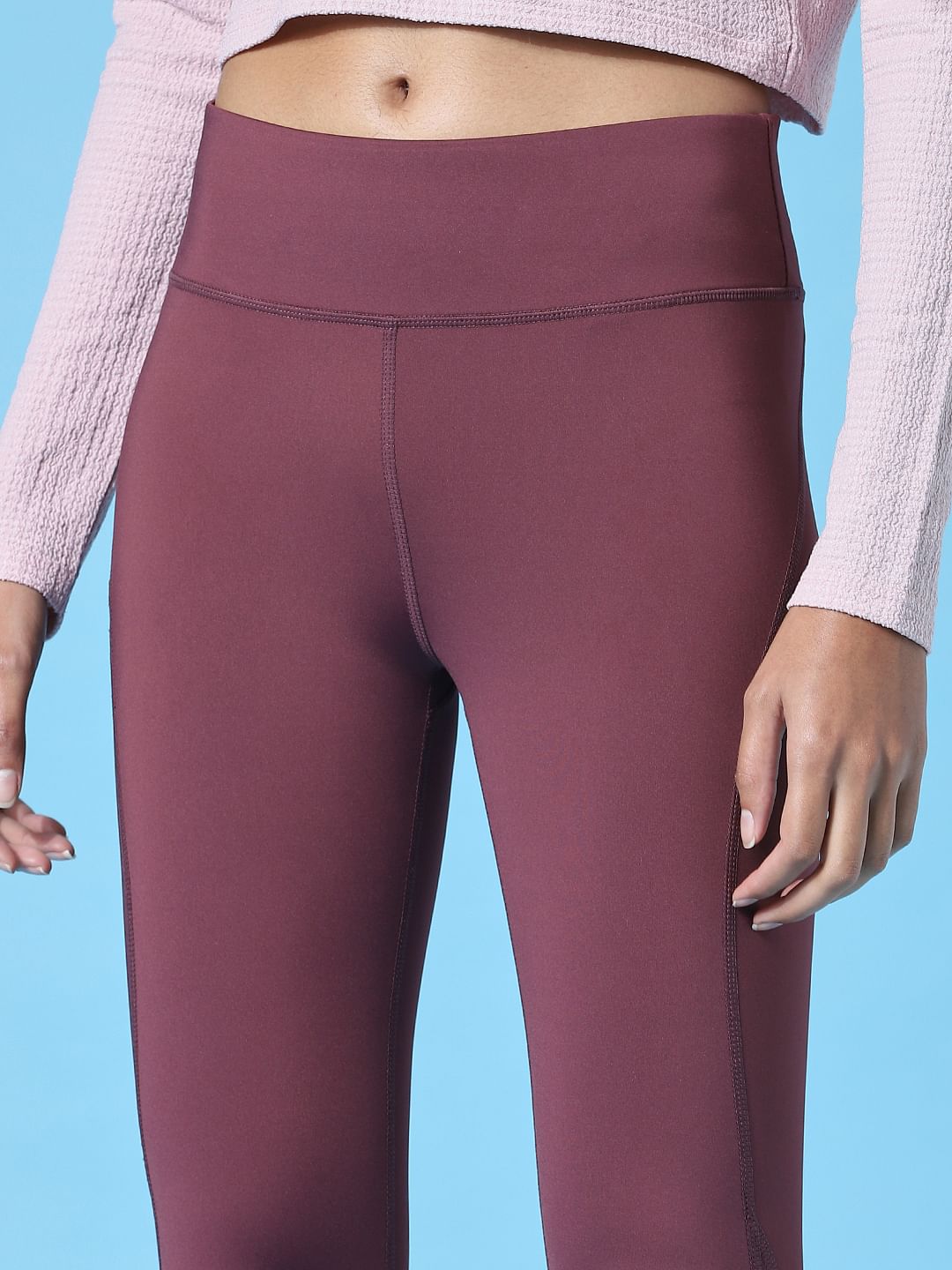 Play Purple High Rise Colourblocked Training Tights