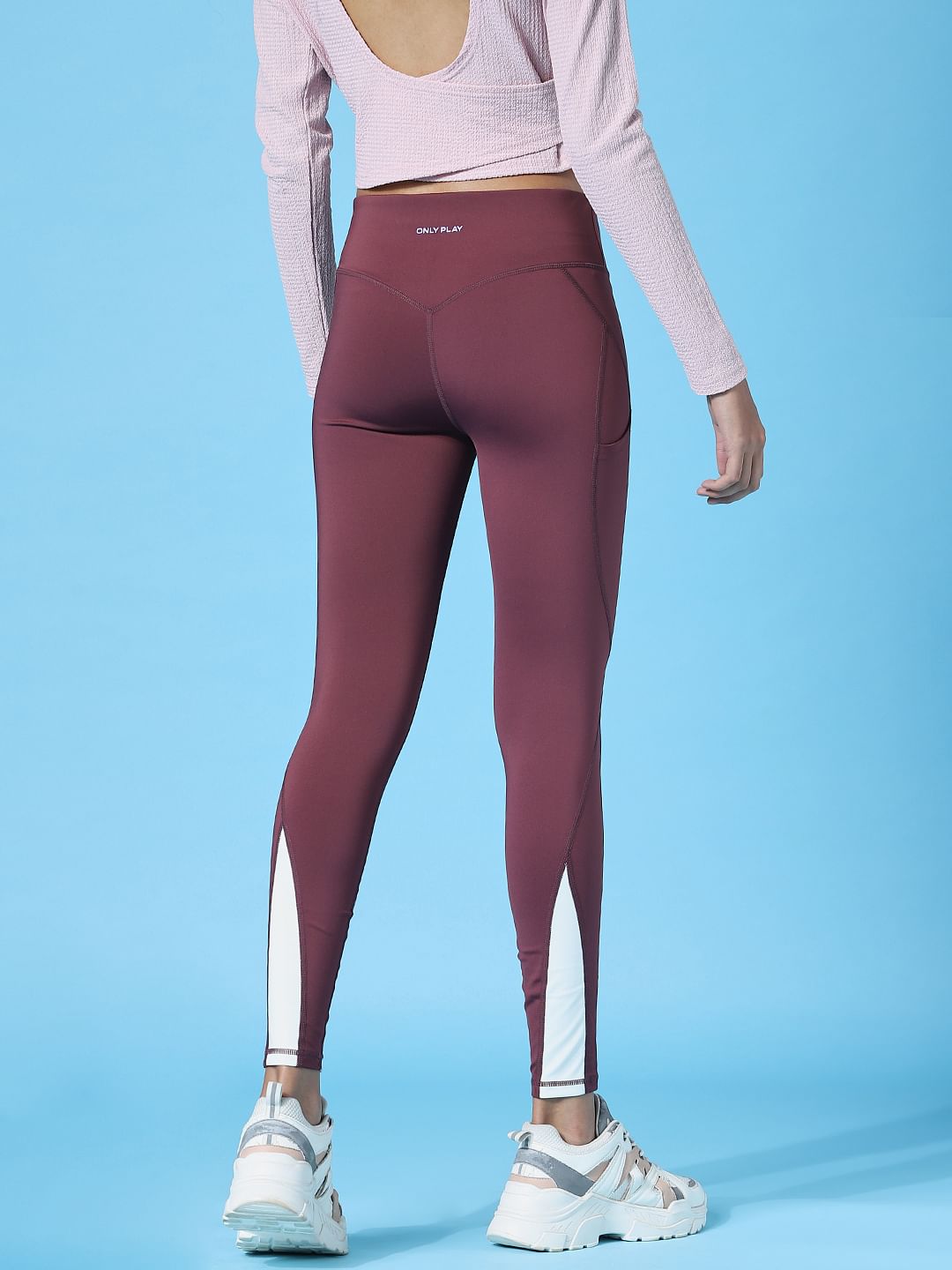 Play Purple High Rise Colourblocked Training Tights