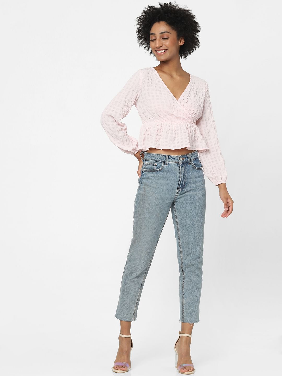 Pink Peplum Crop Top