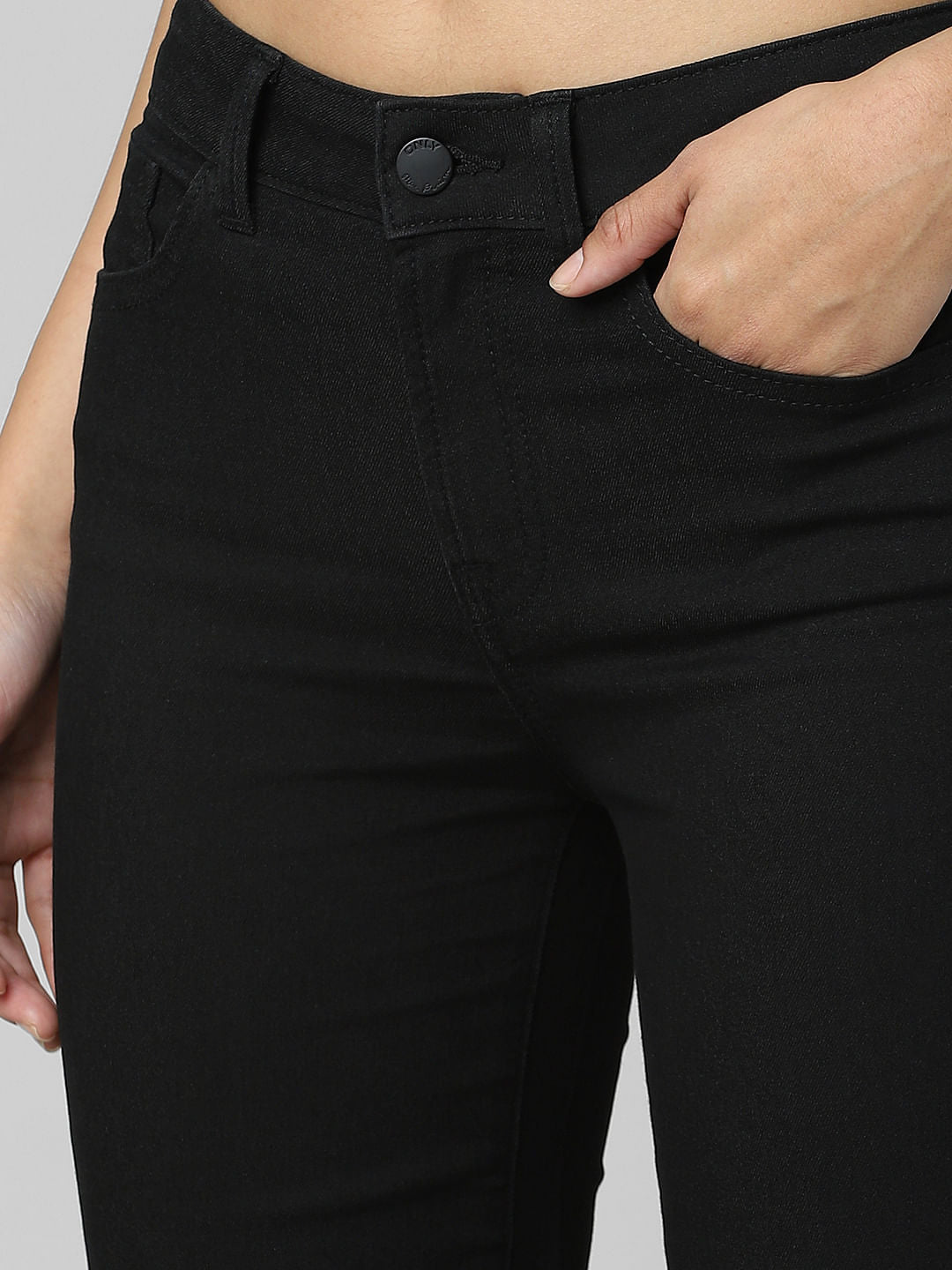 Black High Rise Flared Jeans
