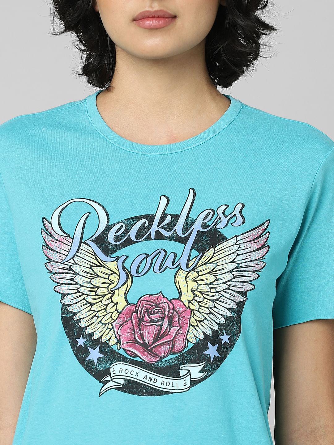 Blue Graphic Print T-Shirt