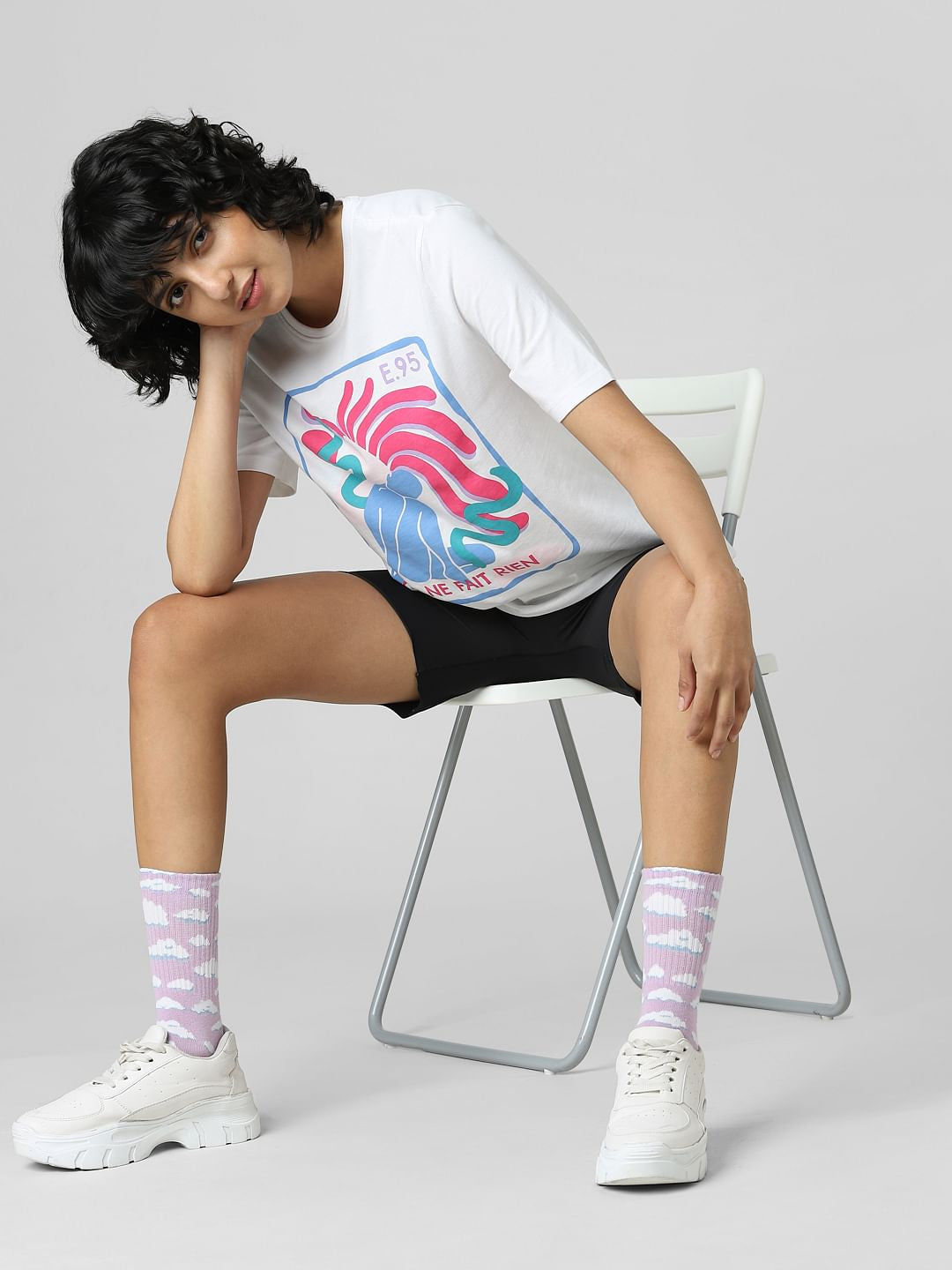 White Graphic Print T-Shirt