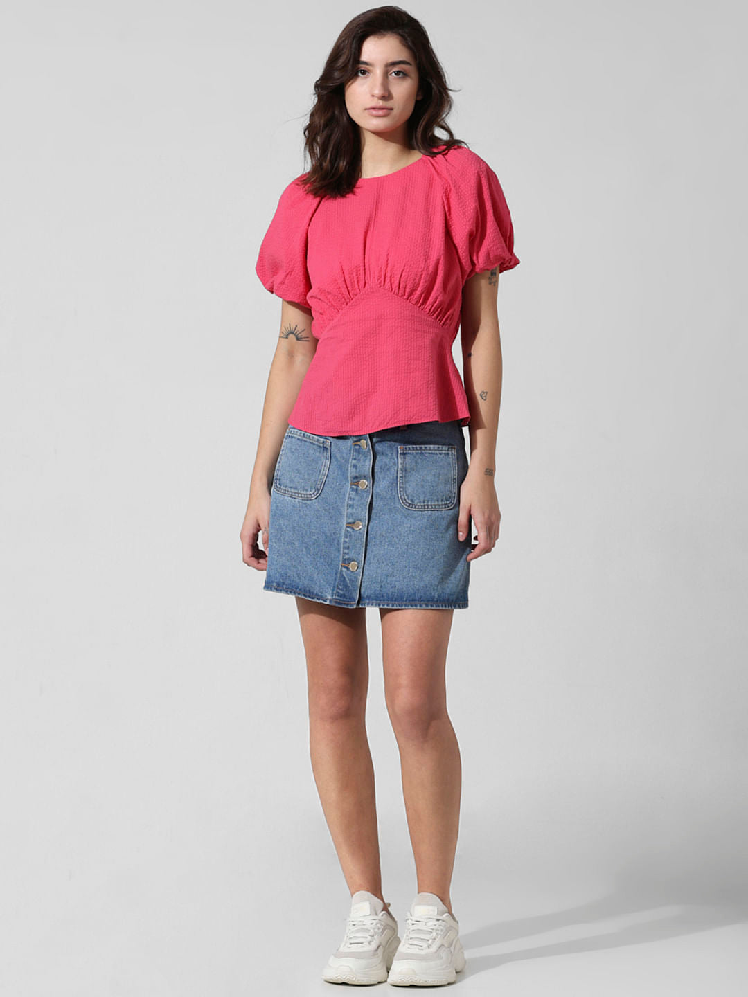 Pink Puff Sleeves Top