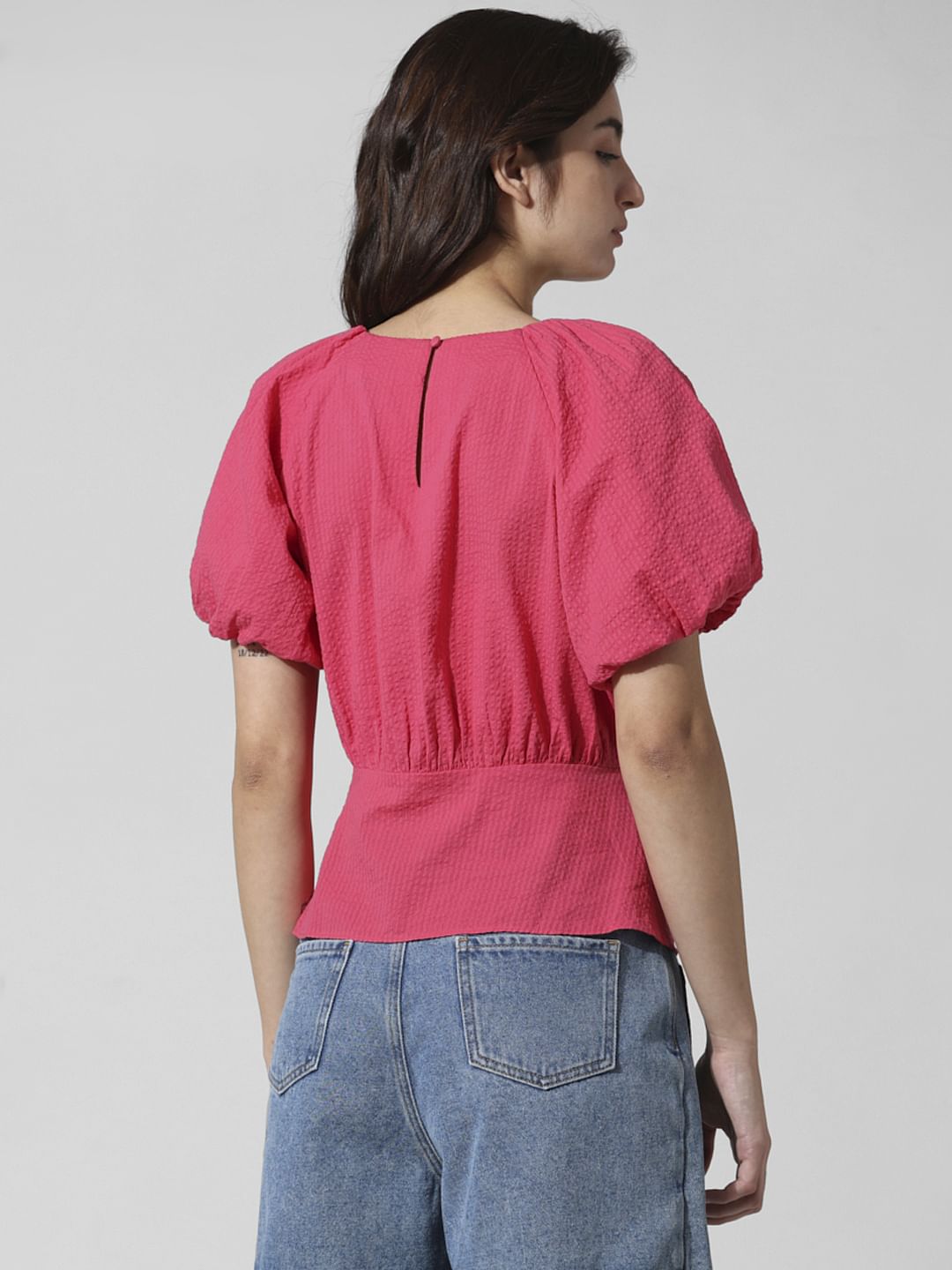 Pink Puff Sleeves Top