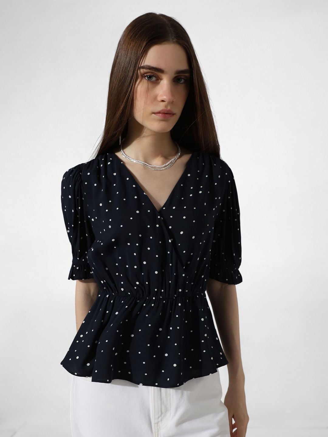 Black Polka Dot Top