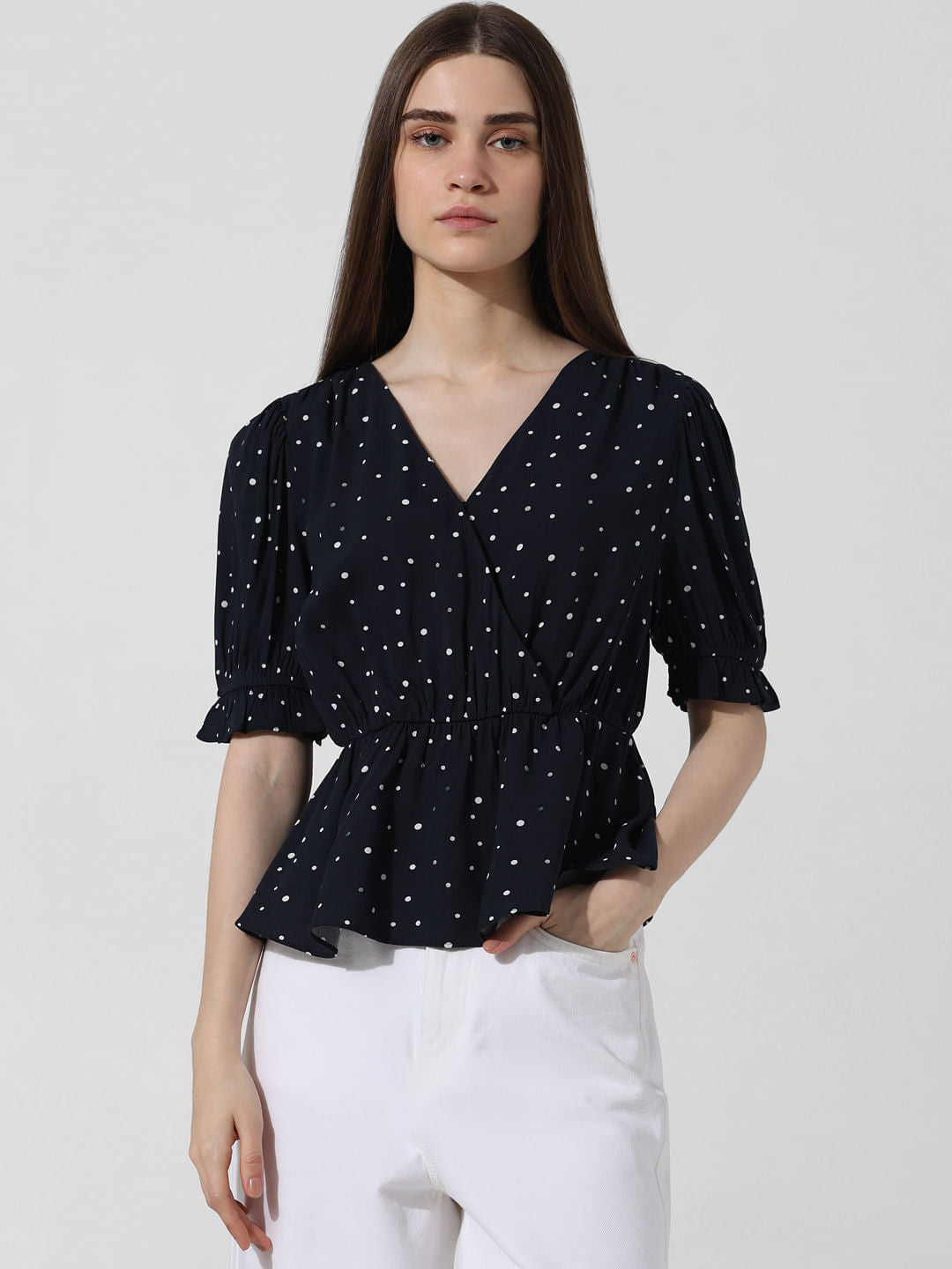 Black Polka Dot Top