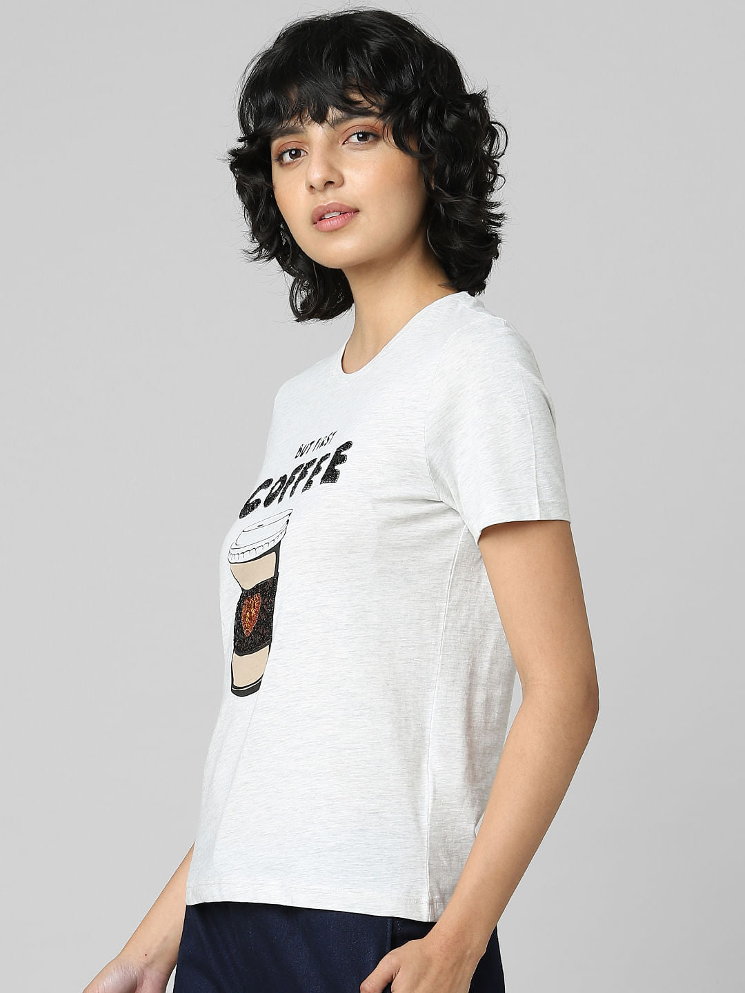 White Graphic Print T-Shirt