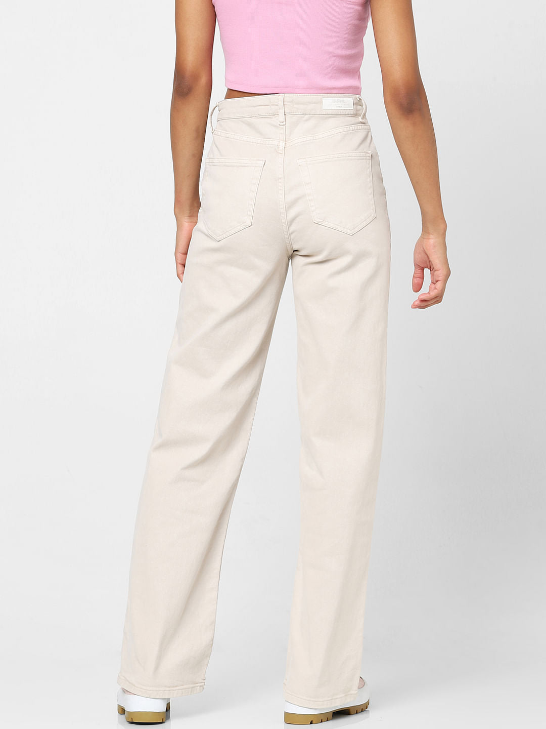White High Waist Flared Jeans