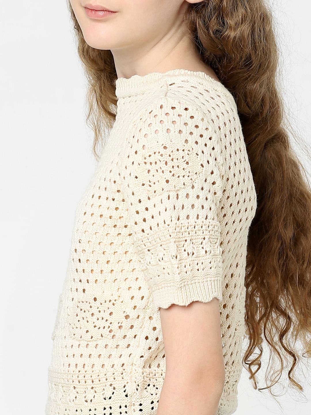 Beige Crochet Top