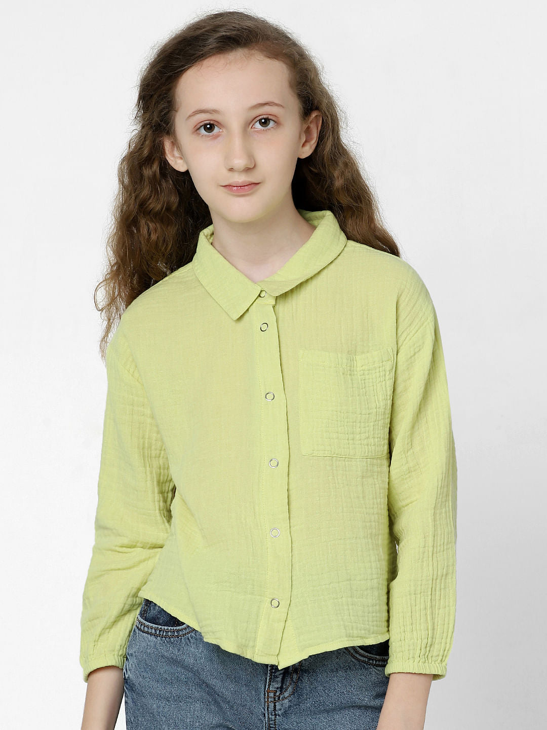 Green Textured Shirt