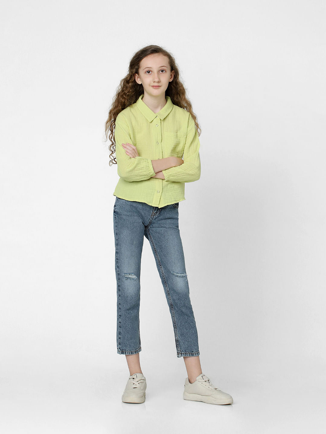 Green Textured Shirt