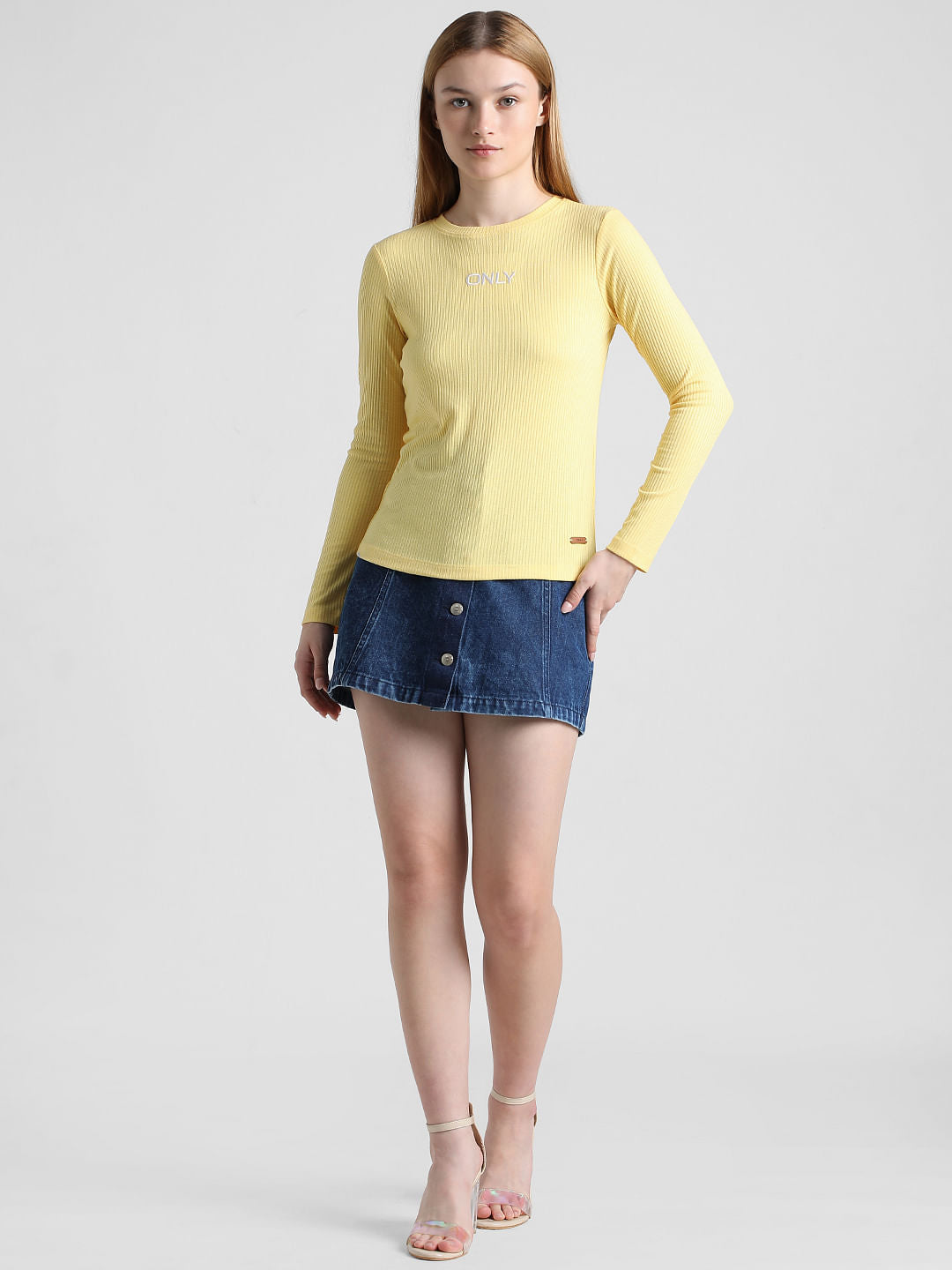 Yellow Logo Ribbed T-Shirt