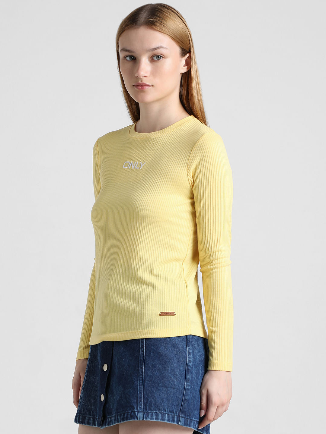 Yellow Logo Ribbed T-Shirt