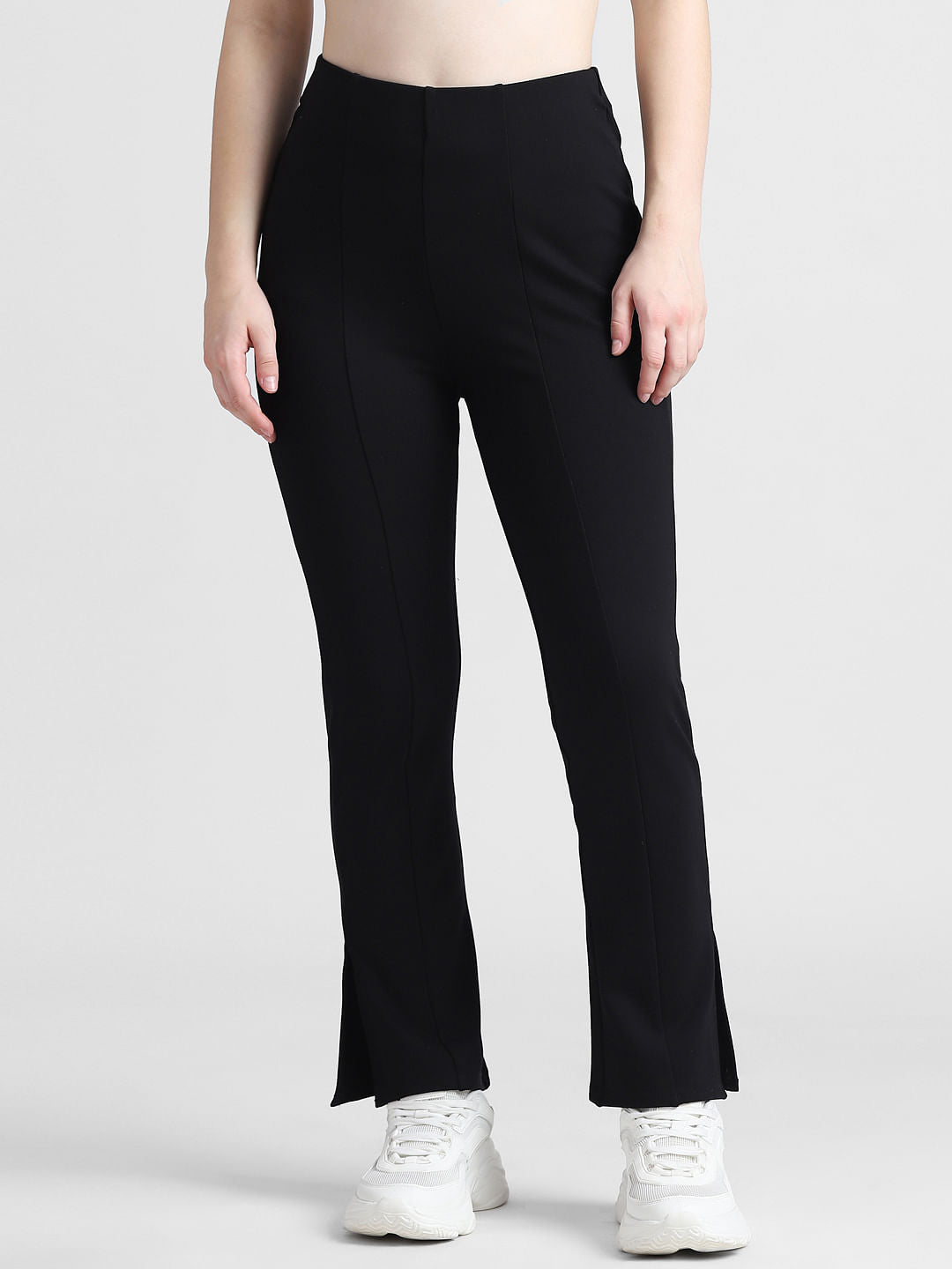 Black High Rise Knitted Skinny Legging