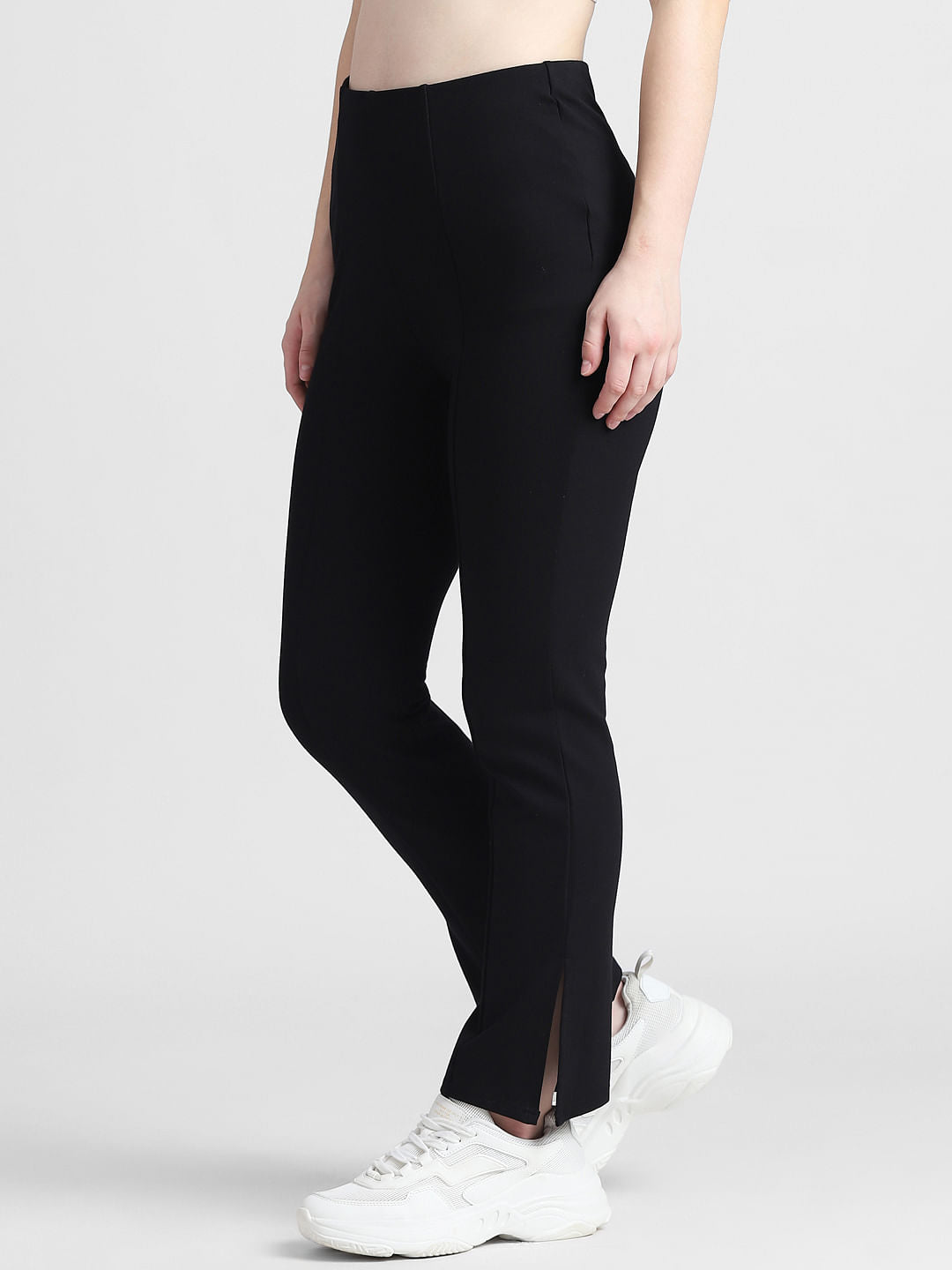 Black High Rise Knitted Skinny Legging